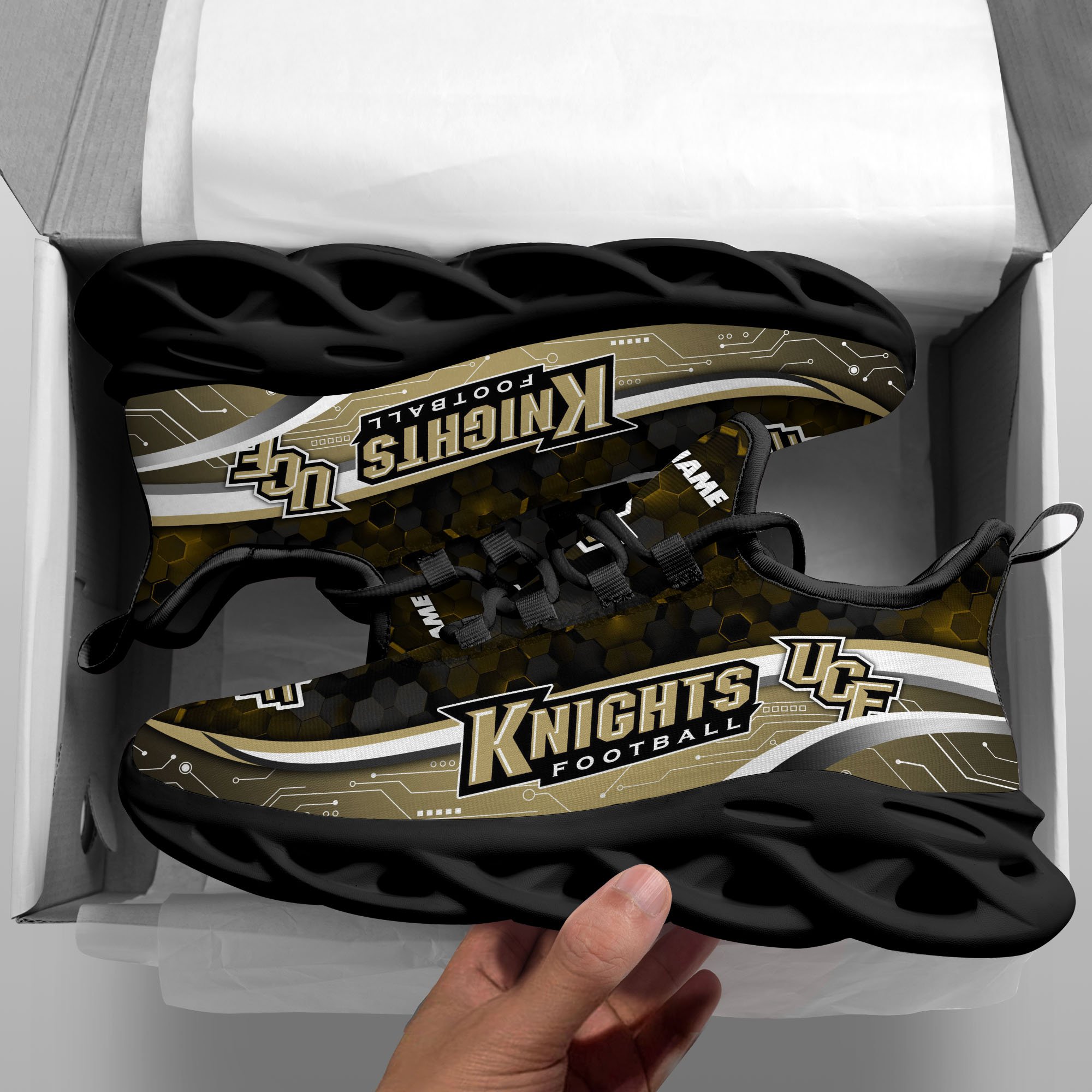 Alternative view of UCF Knights Black Clunky Sneakers Custom Name, Max Soul Shoes, Sport Gifts ETRG-0218937