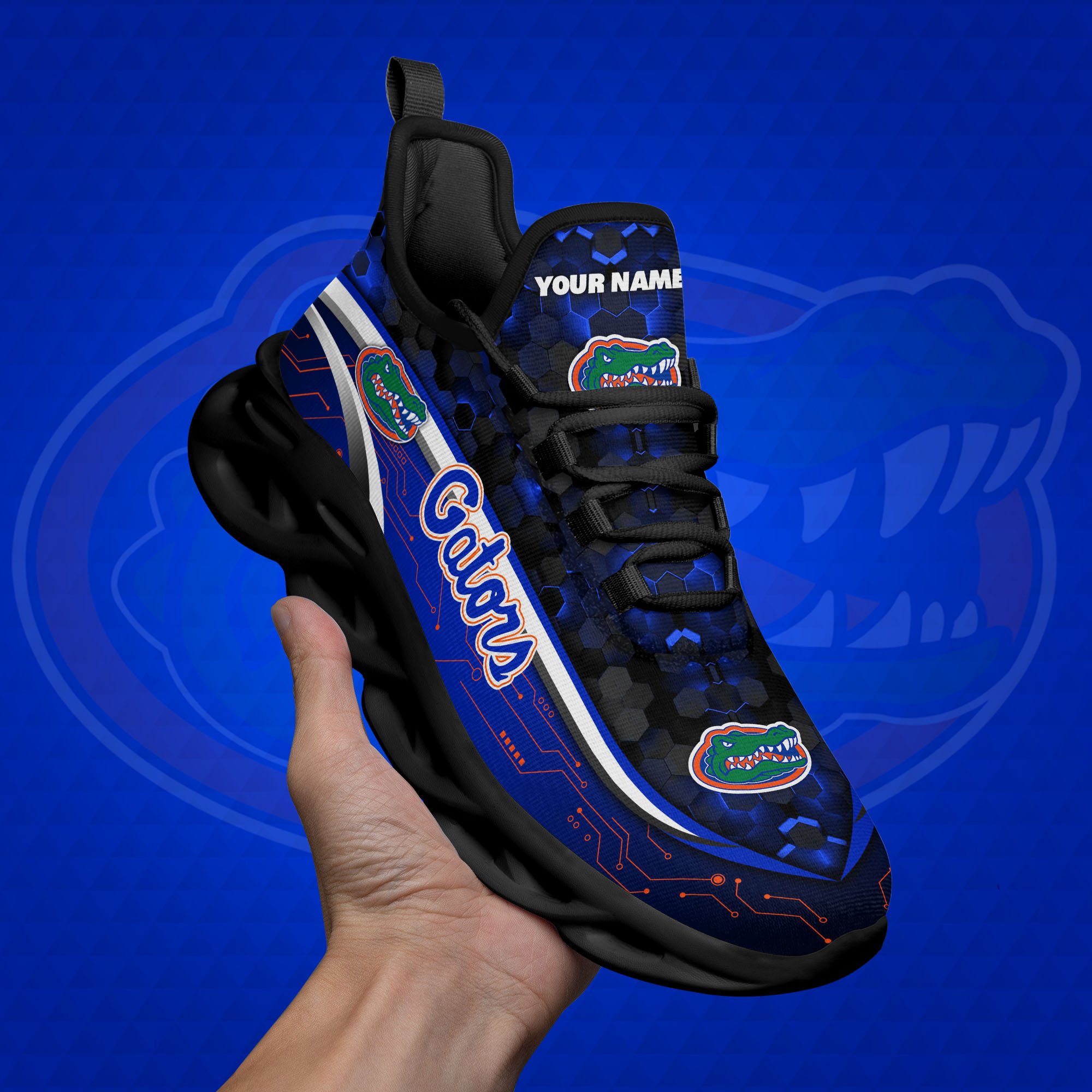 Florida Gators Black Clunky Sneakers Custom Name, Max Soul Shoes, Sport Gifts ETRG-0218937