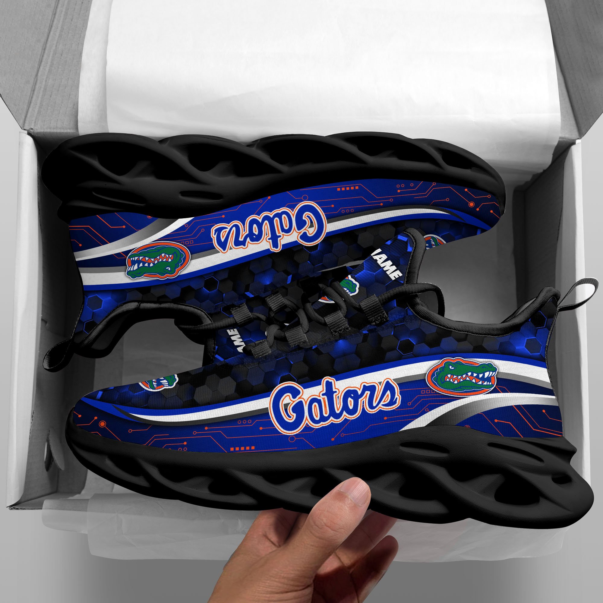 Alternative view of Florida Gators Black Clunky Sneakers Custom Name, Max Soul Shoes, Sport Gifts ETRG-0218937