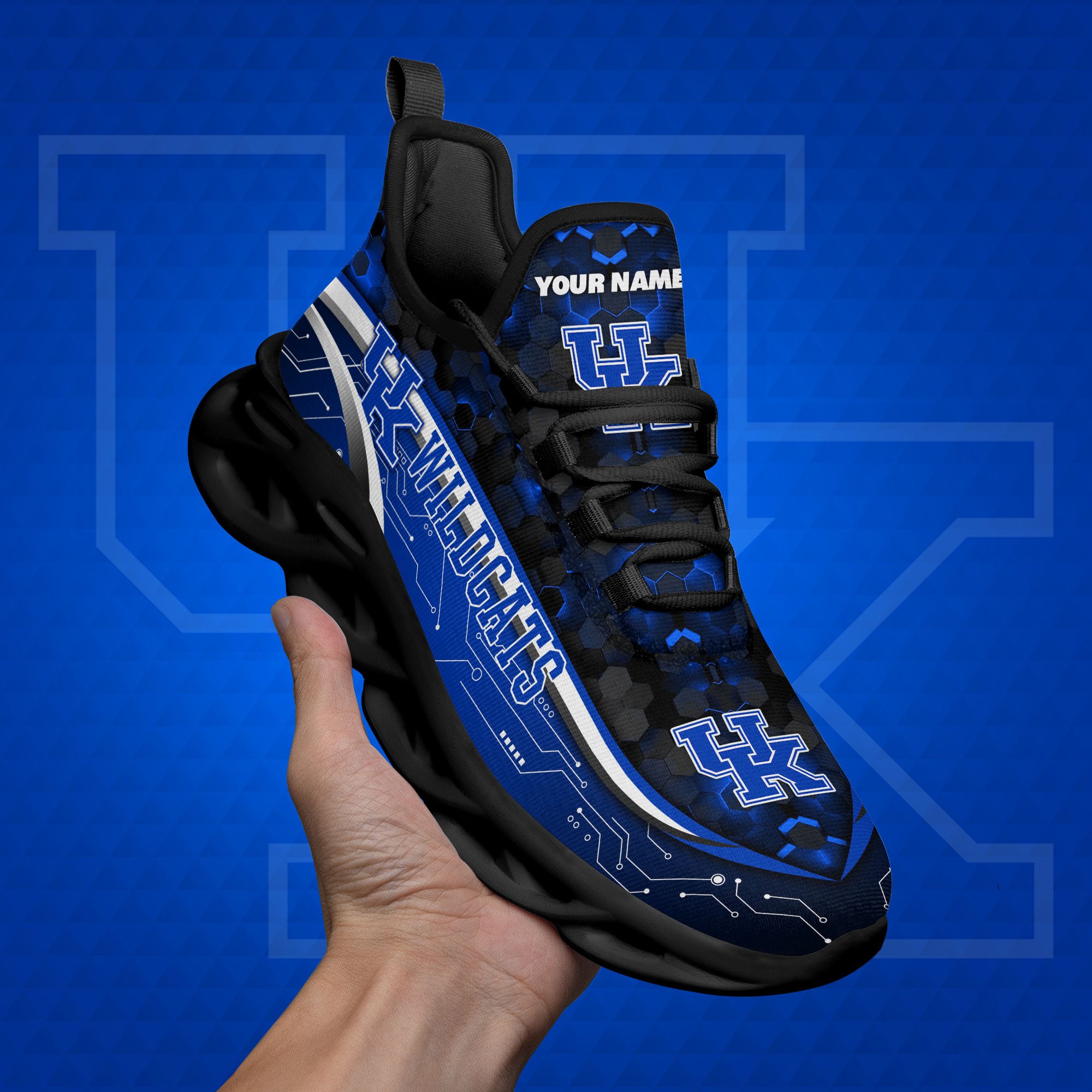 Kentucky Wildcats Black Clunky Sneakers Custom Name, Max Soul Shoes, Sport Gifts ETRG-0218937