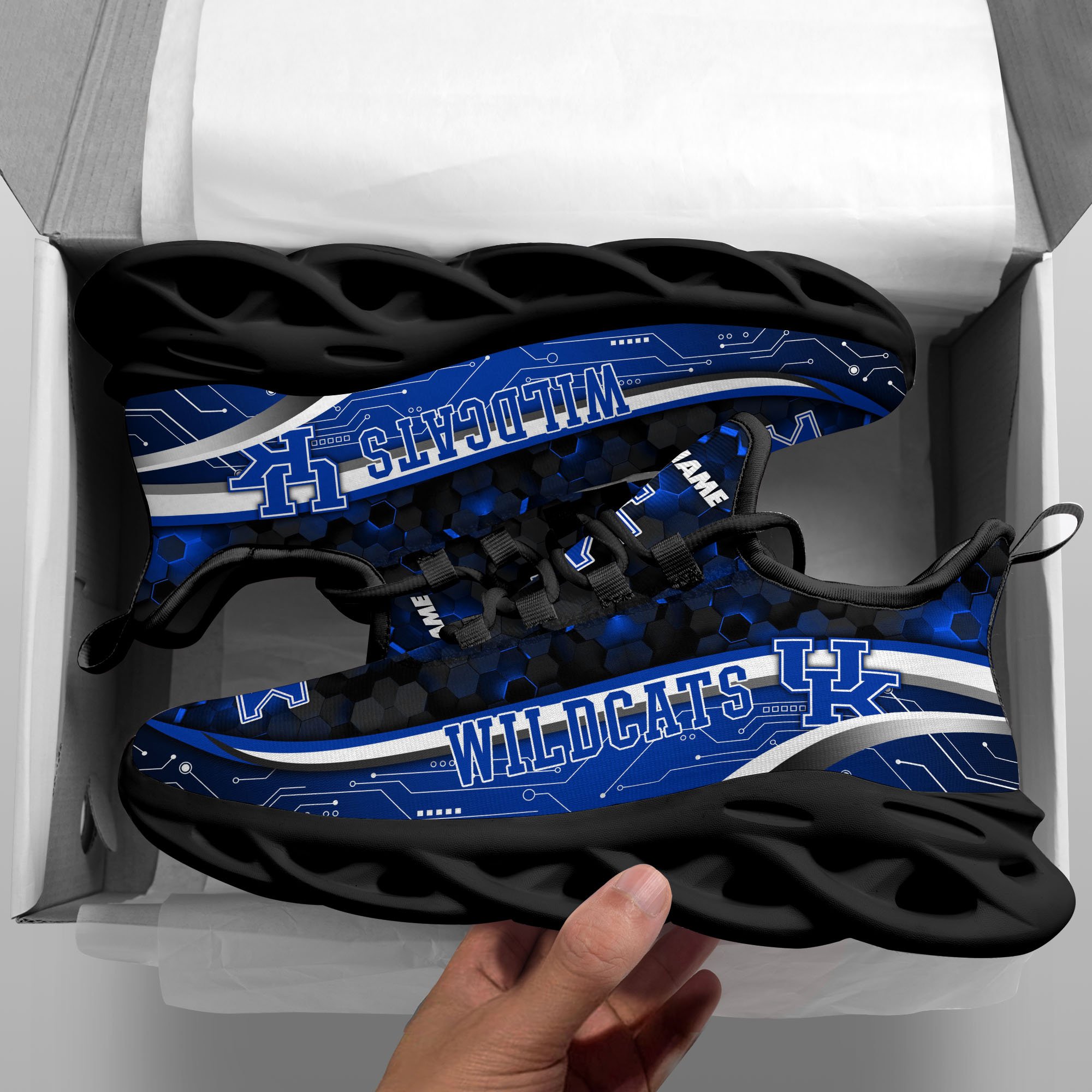 Alternative view of Kentucky Wildcats Black Clunky Sneakers Custom Name, Max Soul Shoes, Sport Gifts ETRG-0218937