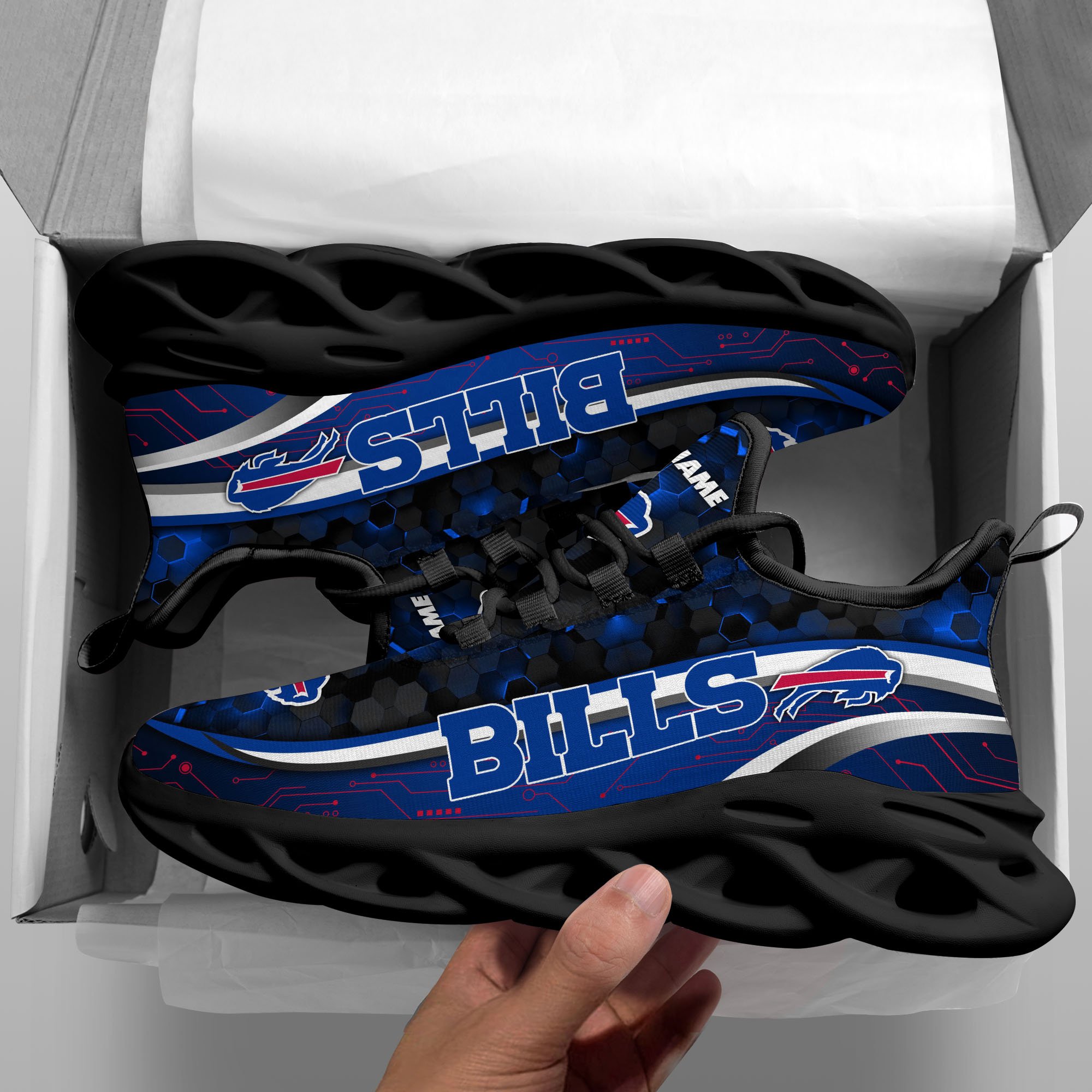 Alternative view of Buffalo Bills Black Clunky Sneakers Custom Name, Max Soul Shoes, Sport Gifts ETRG-03311530