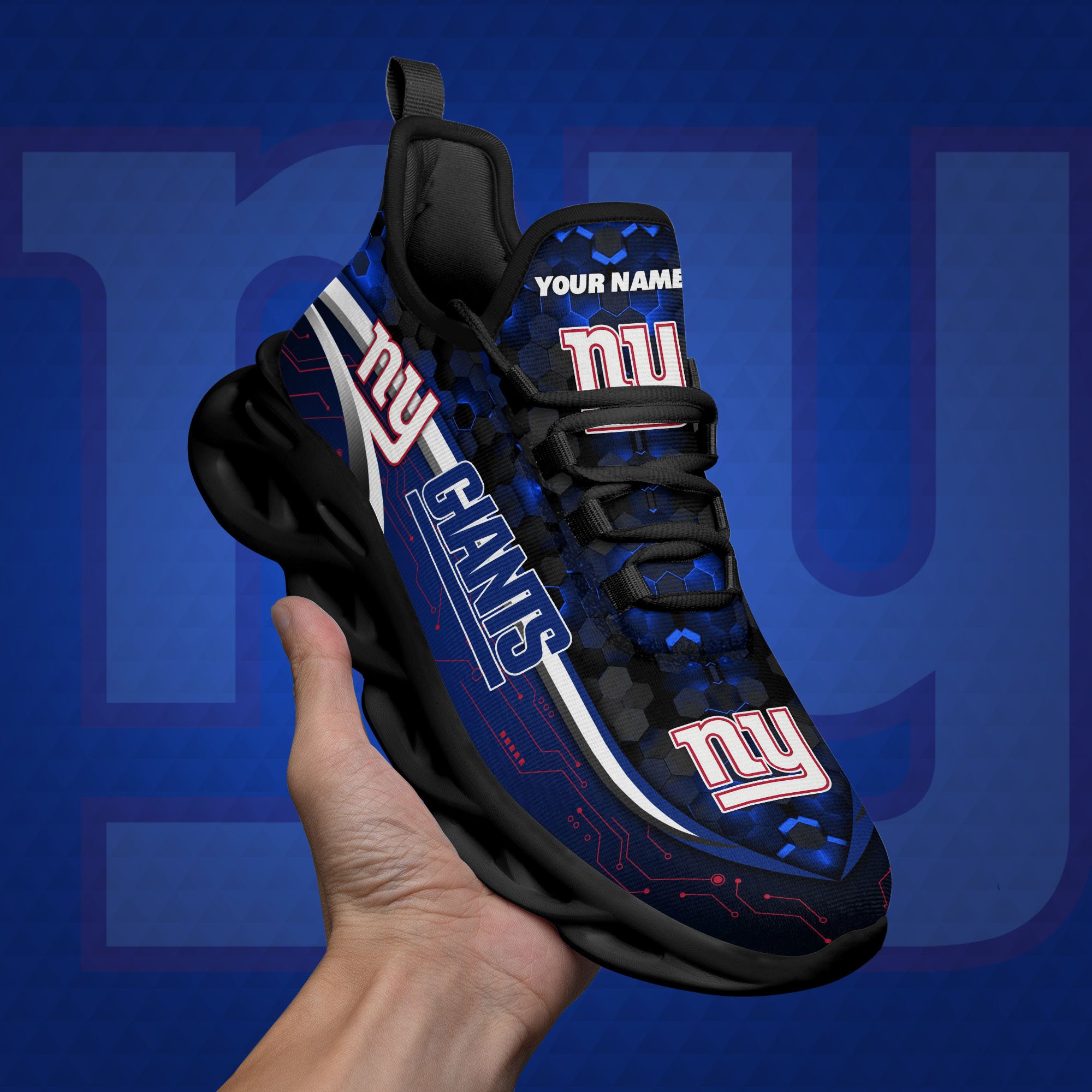 New York Giants Black Clunky Sneakers Custom Name, Max Soul Shoes, Sport Gifts ETRG-03311530