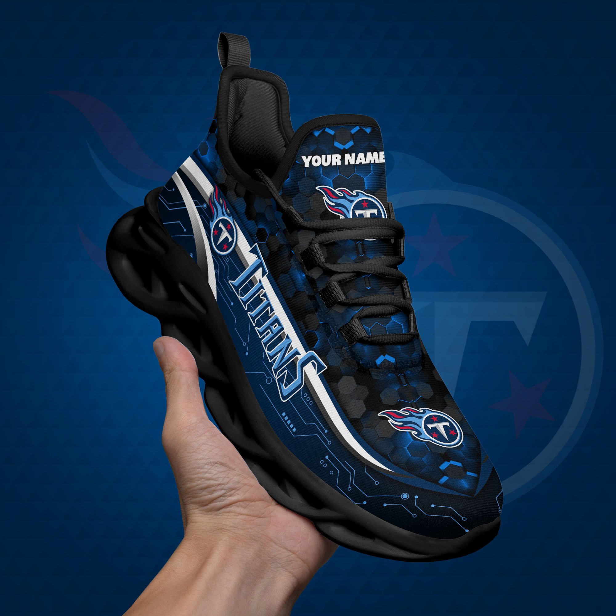 Tennessee Titans Black Clunky Sneakers Custom Name, Max Soul Shoes, Sport Gifts ETRG-03311530