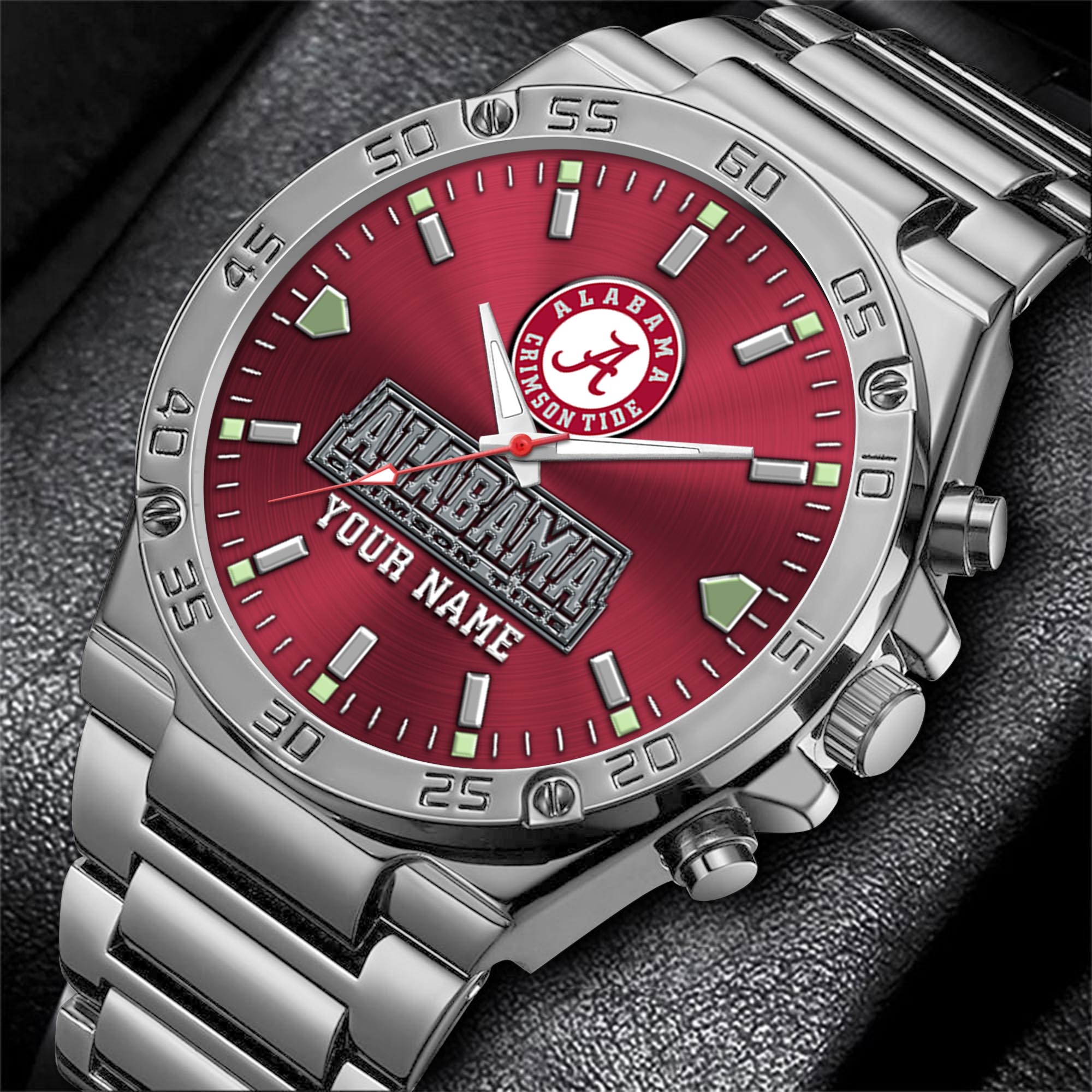 Alternative view of Alabama Crimson Tide Men's Watch Custom Your Name, Sport Men Watch, FootBall Fan Gifts EHIVM-04051644