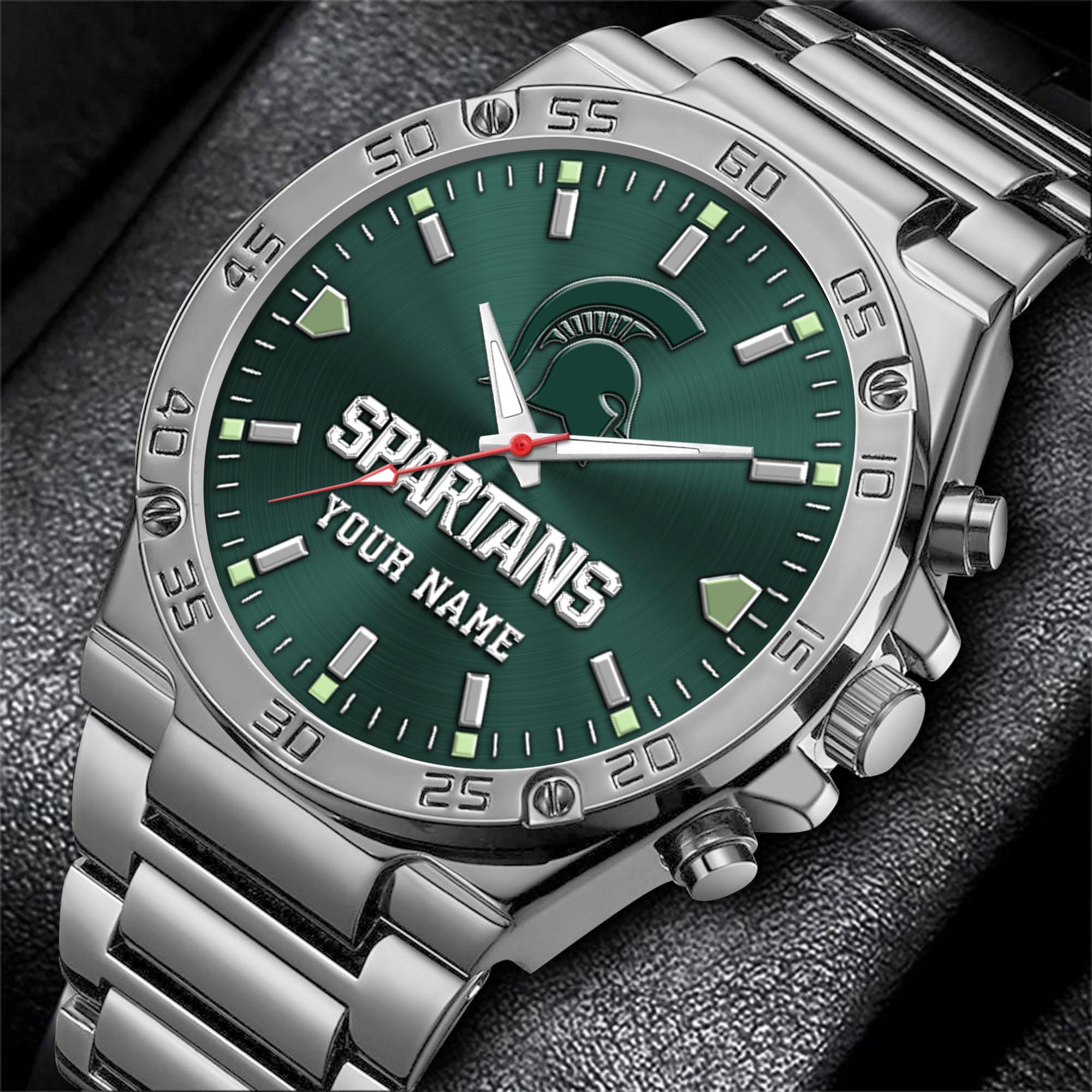 Alternative view of Michigan State Spartans Men's Watch Custom Your Name, Sport Men Watch, FootBall Fan Gifts EHIVM-04051644
