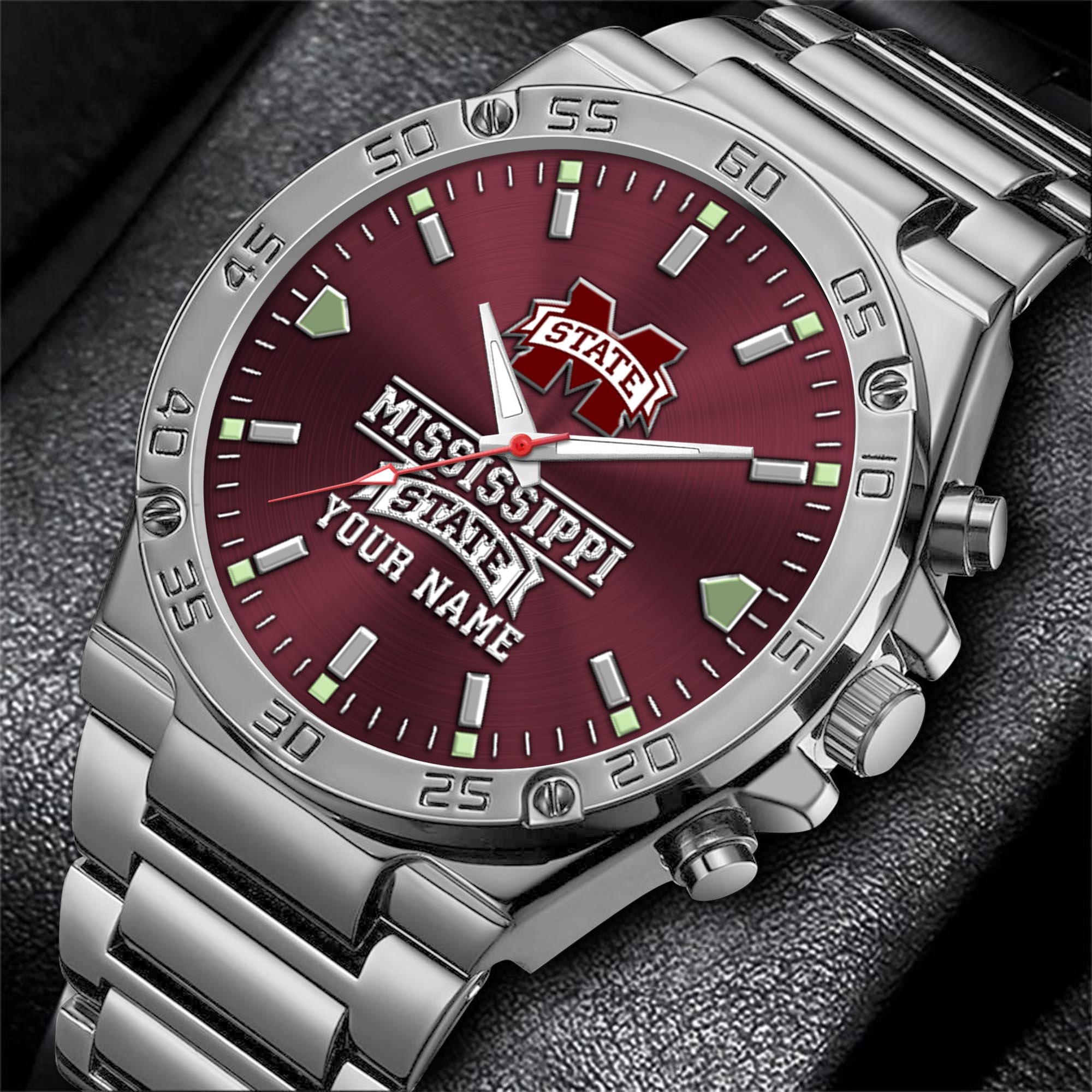 Alternative view of Mississippi State Bulldogs Men's Watch Custom Your Name, Sport Men Watch, FootBall Fan Gifts EHIVM-04051644