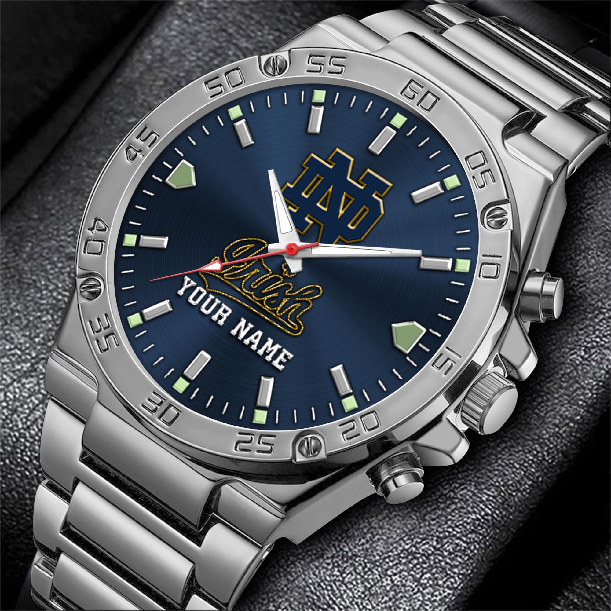 Alternative view of Notre Dame Fighting Irish Men's Watch Custom Your Name, Sport Men Watch, FootBall Fan Gifts EHIVM-04051644