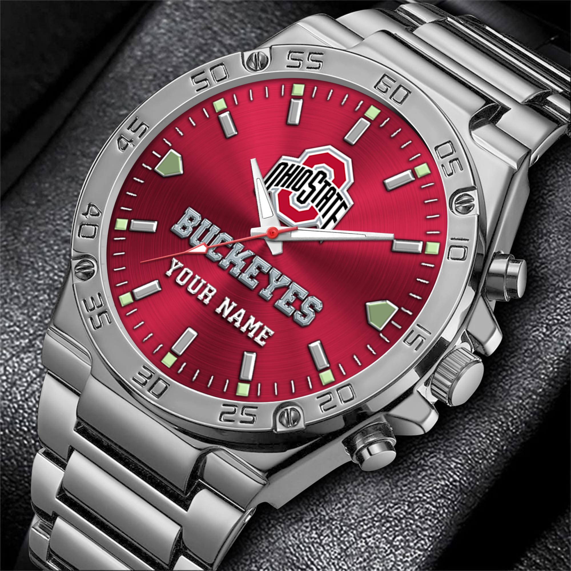 Alternative view of Ohio State Buckeyes Men's Watch Custom Your Name, Sport Men Watch, FootBall Fan Gifts EHIVM-04051644