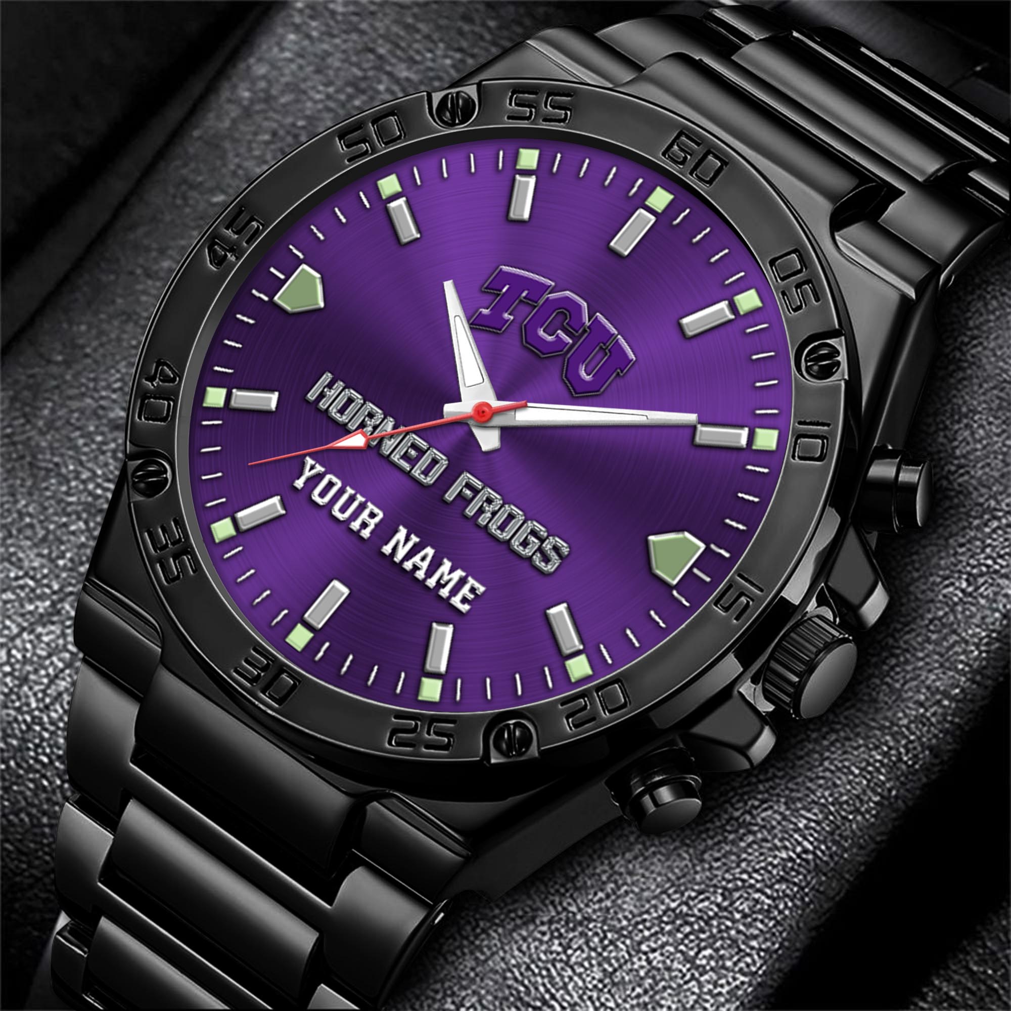 TCU Horned Frogs Men's Watch Custom Your Name, Sport Men Watch, FootBall Fan Gifts EHIVM-04051644