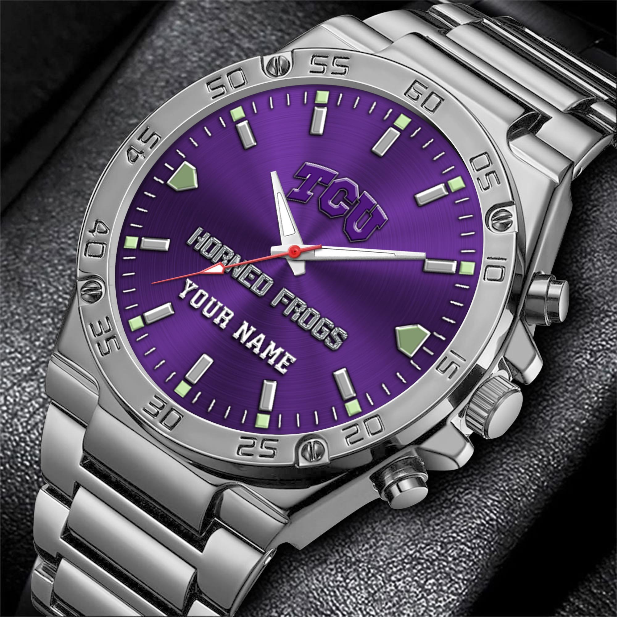 Alternative view of TCU Horned Frogs Men's Watch Custom Your Name, Sport Men Watch, FootBall Fan Gifts EHIVM-04051644