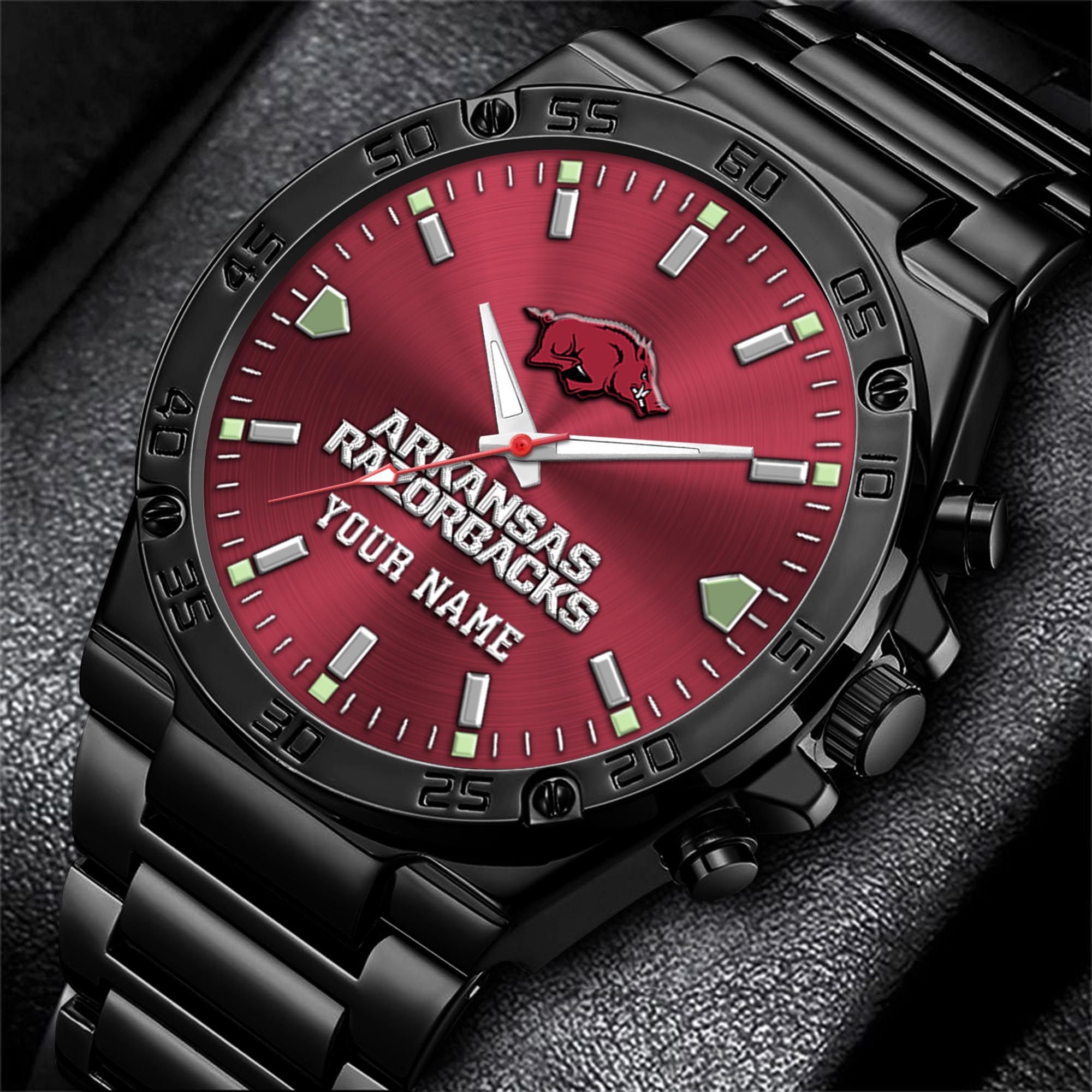 Arkansas Razorbacks Men's Watch Custom Your Name, Sport Men Watch, FootBall Fan Gifts EHIVM-04051644