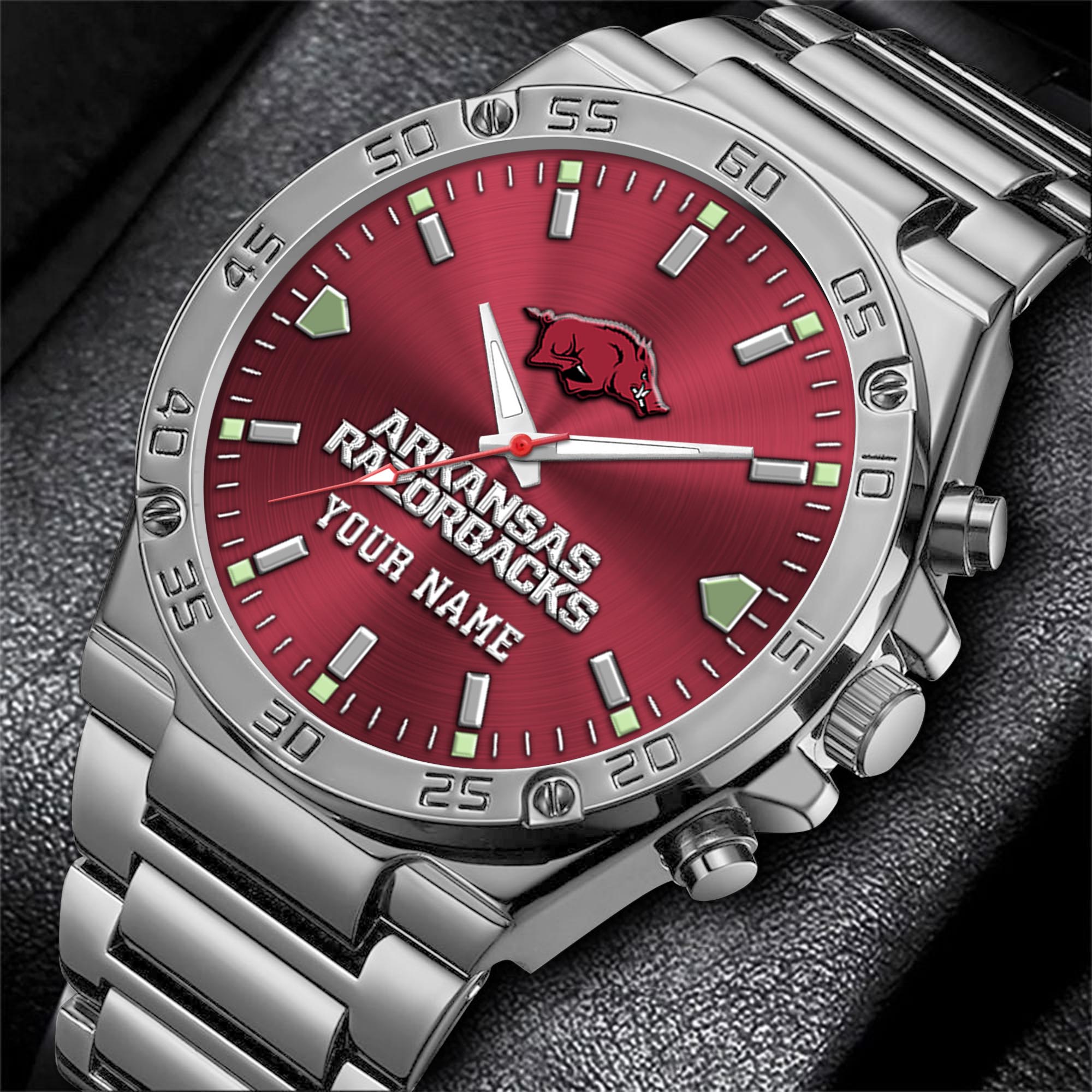 Alternative view of Arkansas Razorbacks Men's Watch Custom Your Name, Sport Men Watch, FootBall Fan Gifts EHIVM-04051644