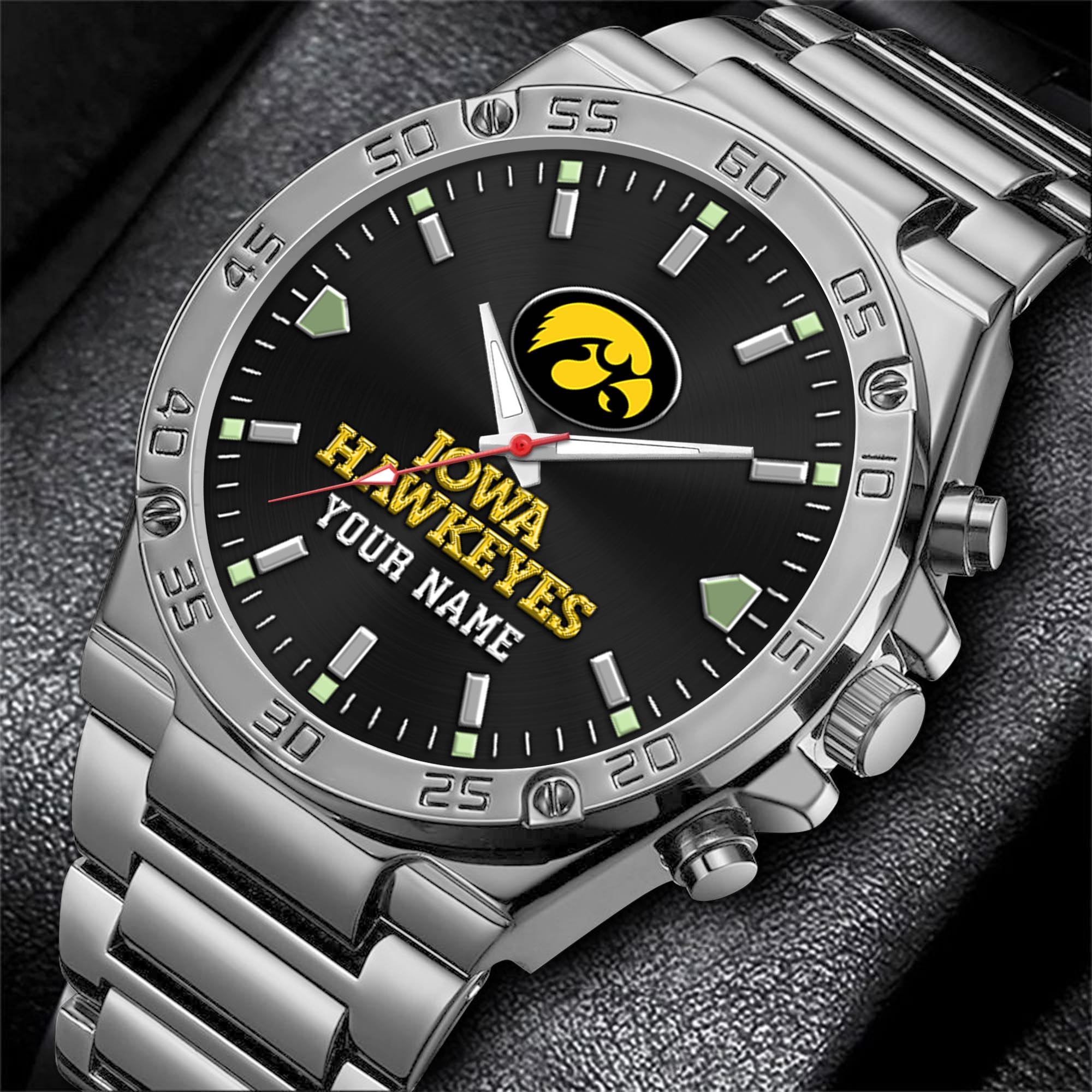 Alternative view of Iowa Hawkeyes Men's Watch Custom Your Name, Sport Men Watch, FootBall Fan Gifts EHIVM-04051644