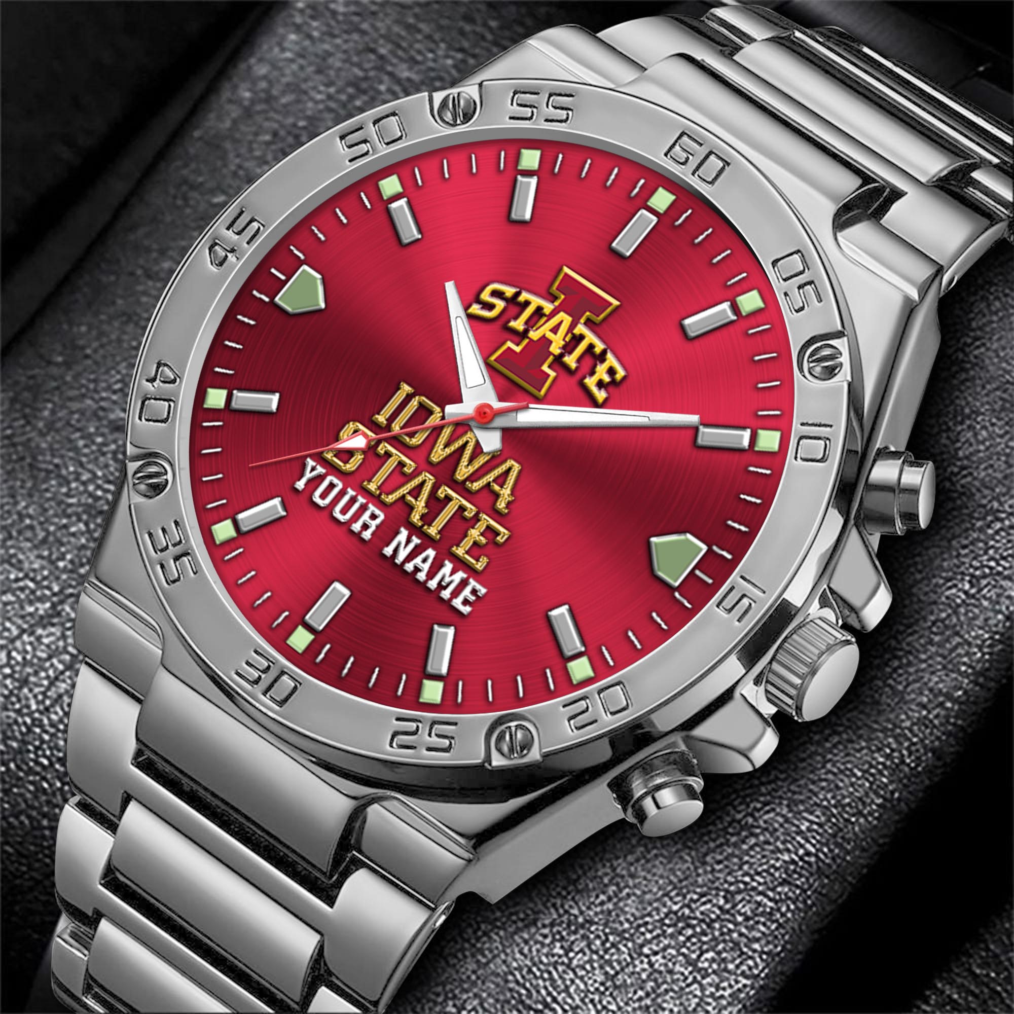Alternative view of Iowa State Cyclones Men's Watch Custom Your Name, Sport Men Watch, FootBall Fan Gifts EHIVM-04051644