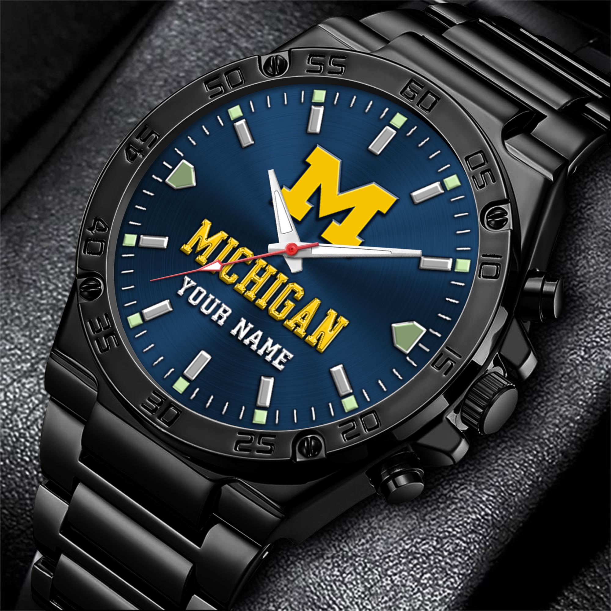 Michigan Wolverines Men's Watch Custom Your Name, Sport Men Watch, FootBall Fan Gifts EHIVM-04051644