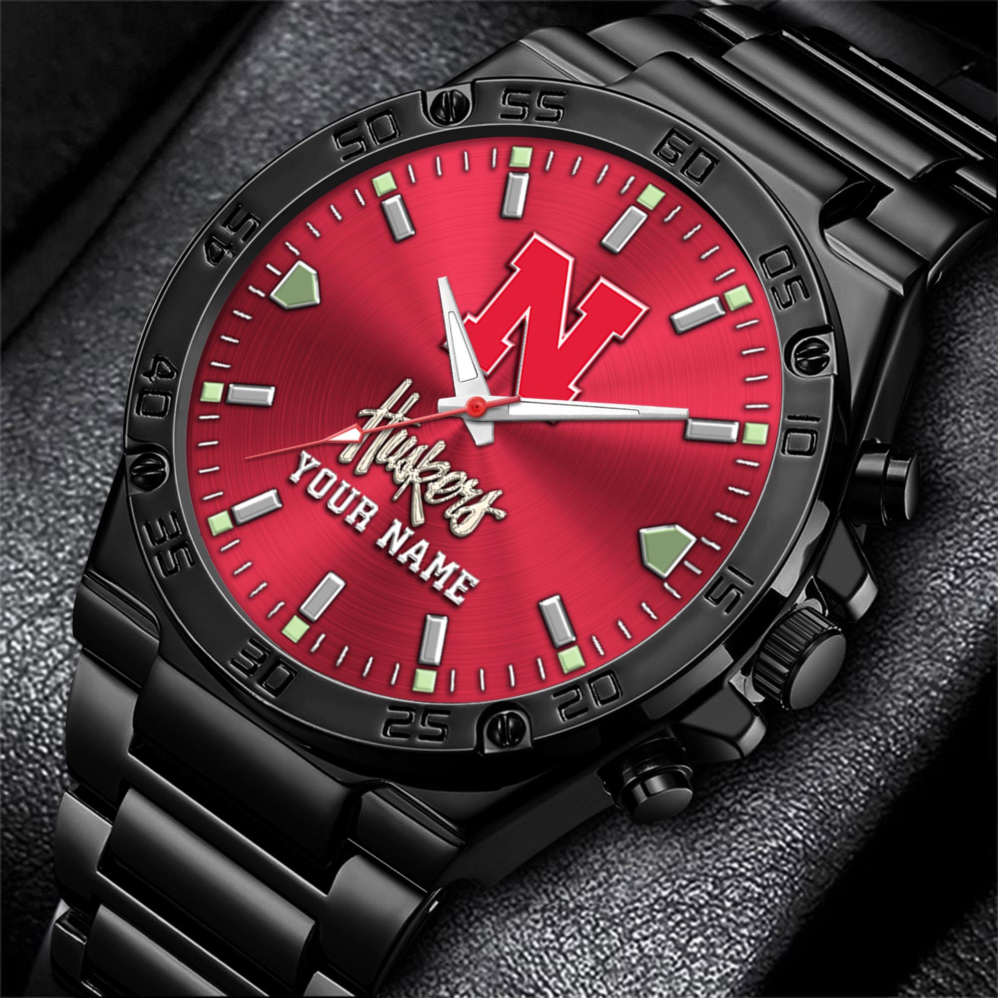 Nebraska Cornhuskers Men's Watch Custom Your Name, Sport Men Watch, FootBall Fan Gifts EHIVM-04051644