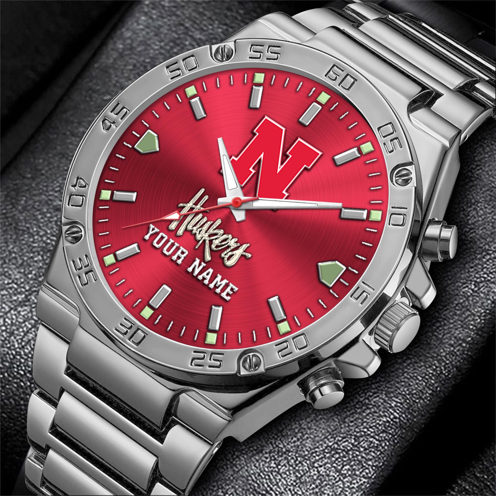 Alternative view of Nebraska Cornhuskers Men's Watch Custom Your Name, Sport Men Watch, FootBall Fan Gifts EHIVM-04051644