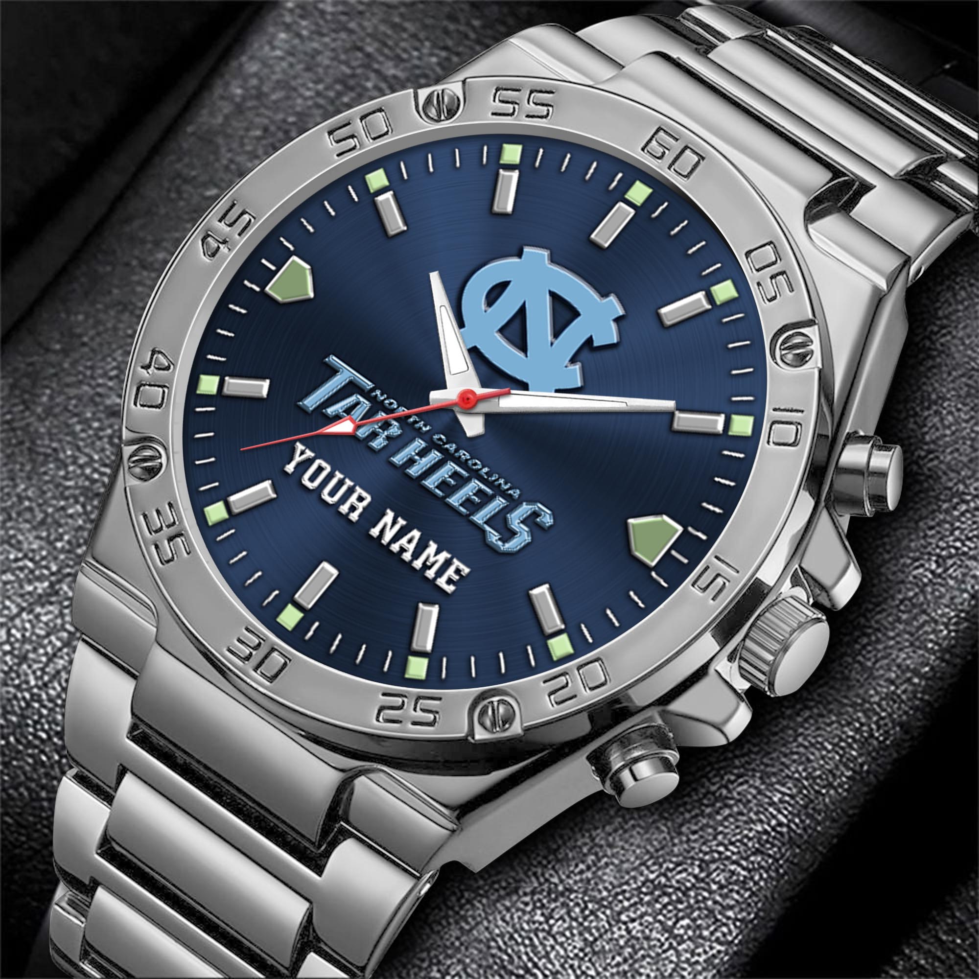 Alternative view of North Carolina Tar Heels Men's Watch Custom Your Name, Sport Men Watch, FootBall Fan Gifts EHIVM-04051644