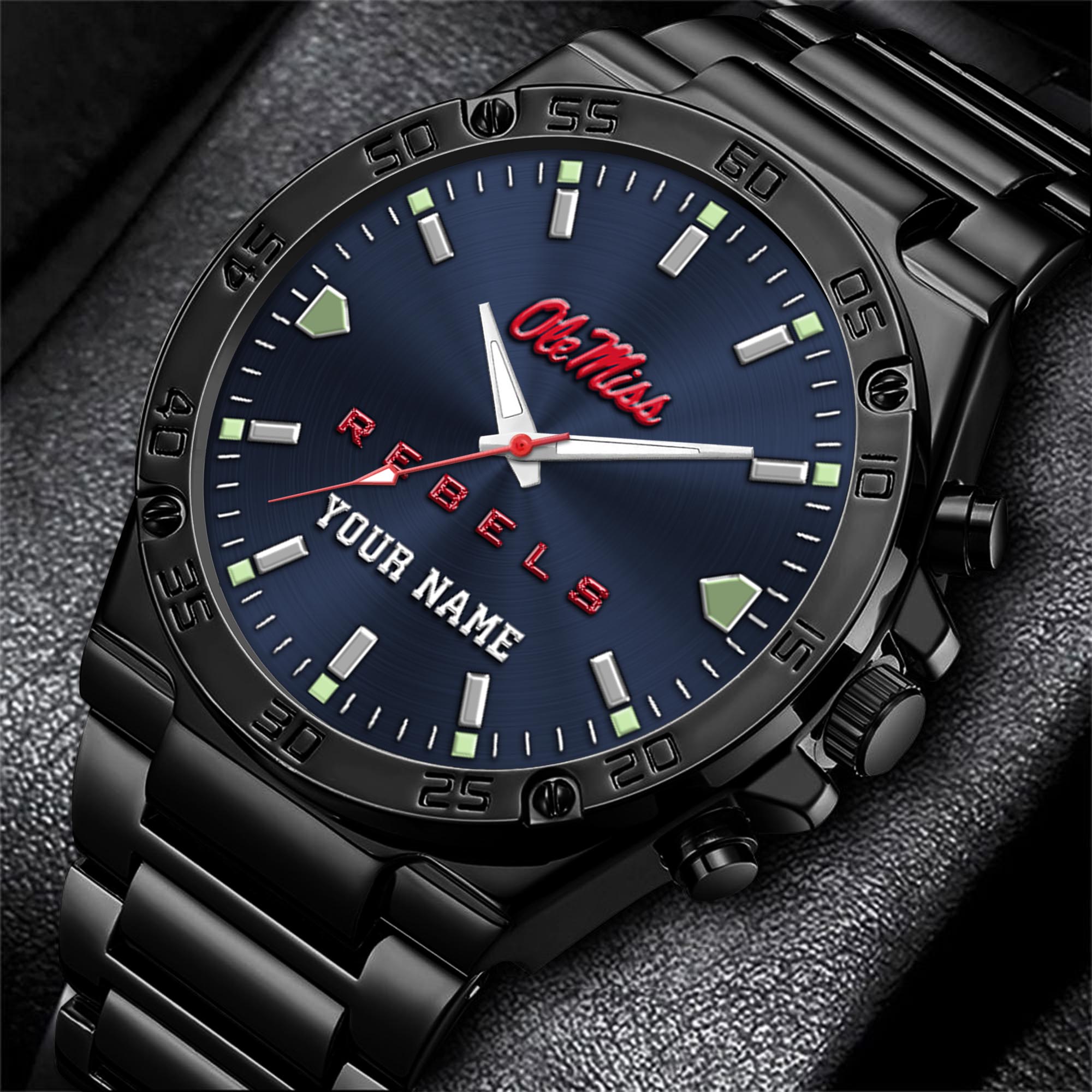 Ole Miss Rebels Men's Watch Custom Your Name, Sport Men Watch, FootBall Fan Gifts EHIVM-04051644