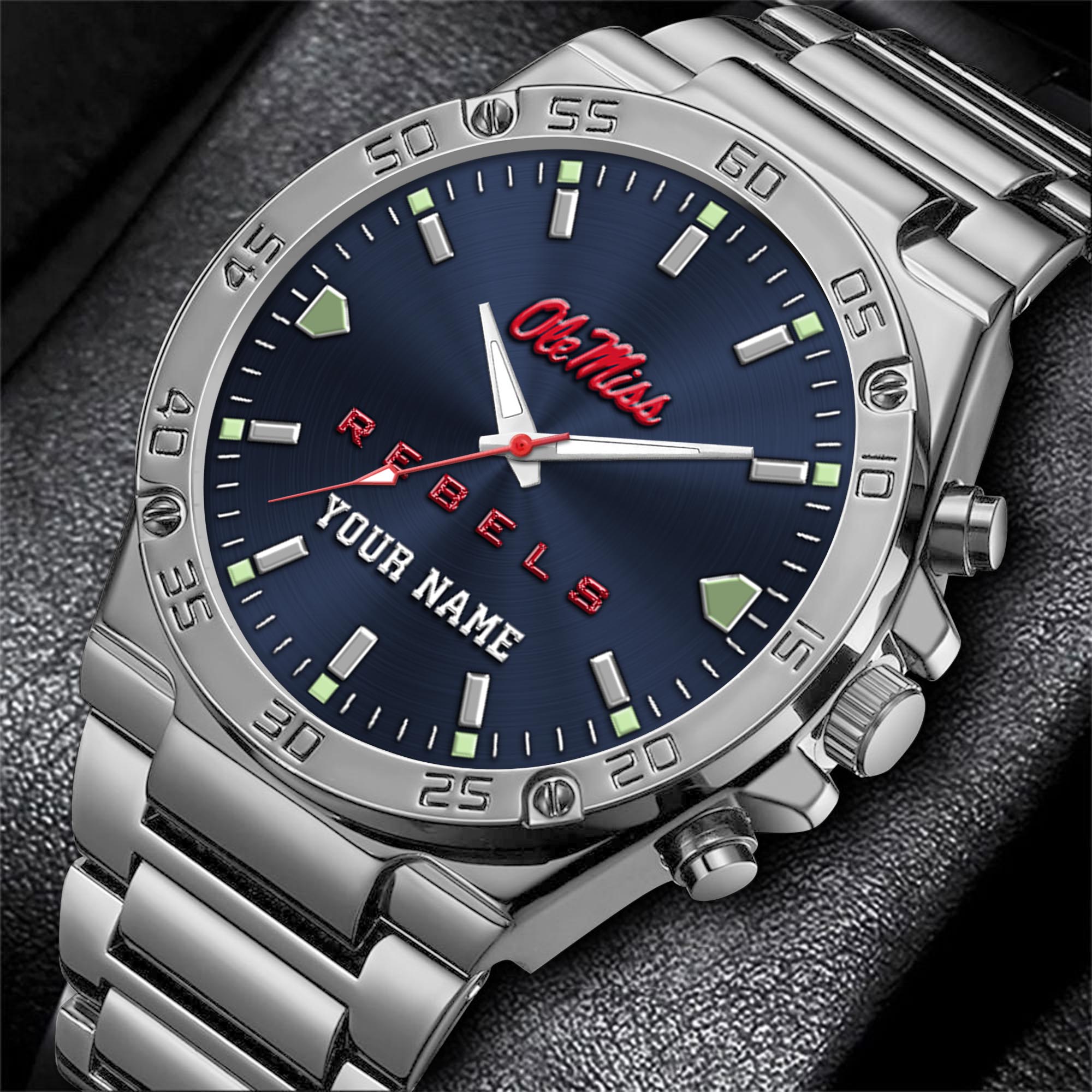 Alternative view of Ole Miss Rebels Men's Watch Custom Your Name, Sport Men Watch, FootBall Fan Gifts EHIVM-04051644