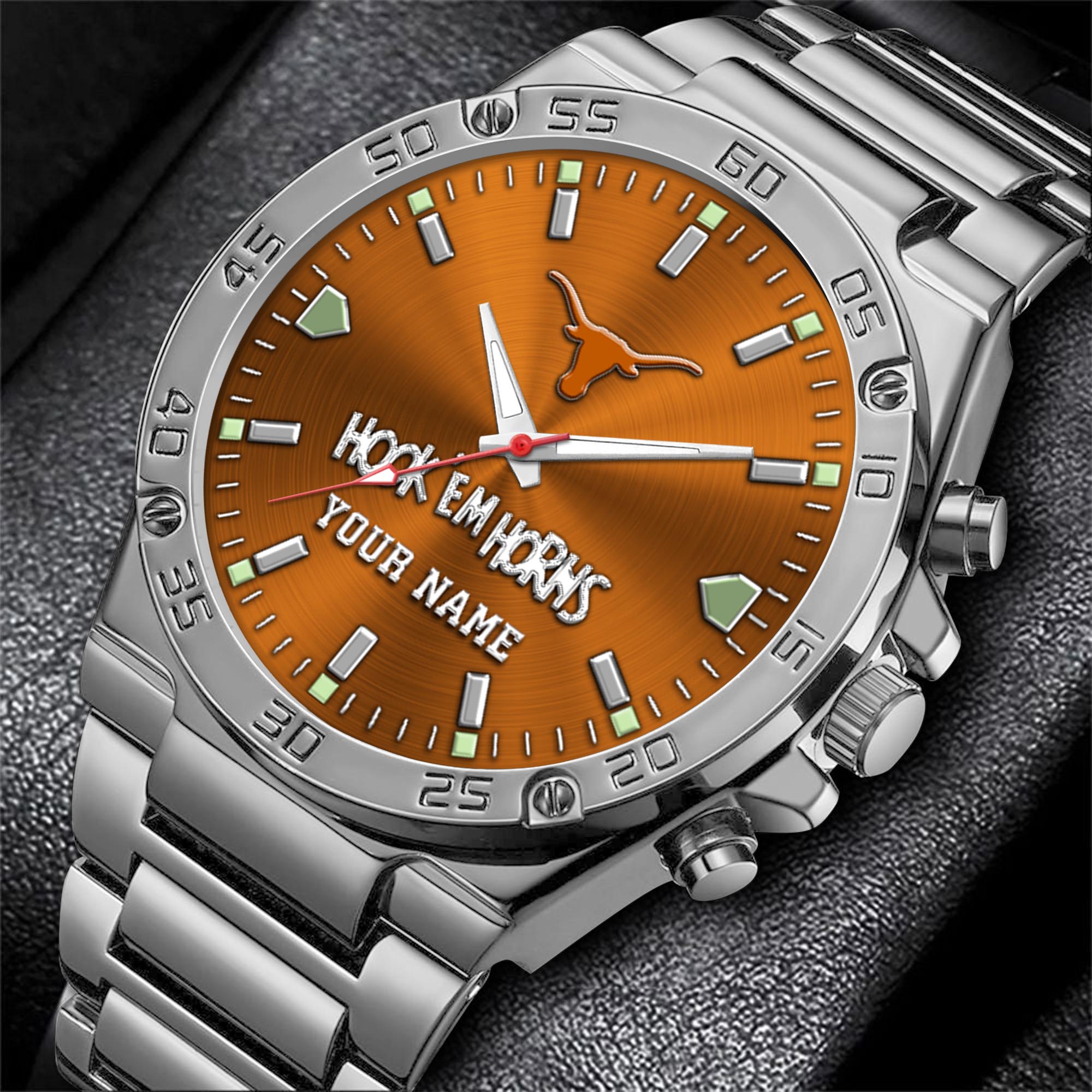 Alternative view of Texas Longhorns Men's Watch Custom Your Name, Sport Men Watch, FootBall Fan Gifts EHIVM-04051644