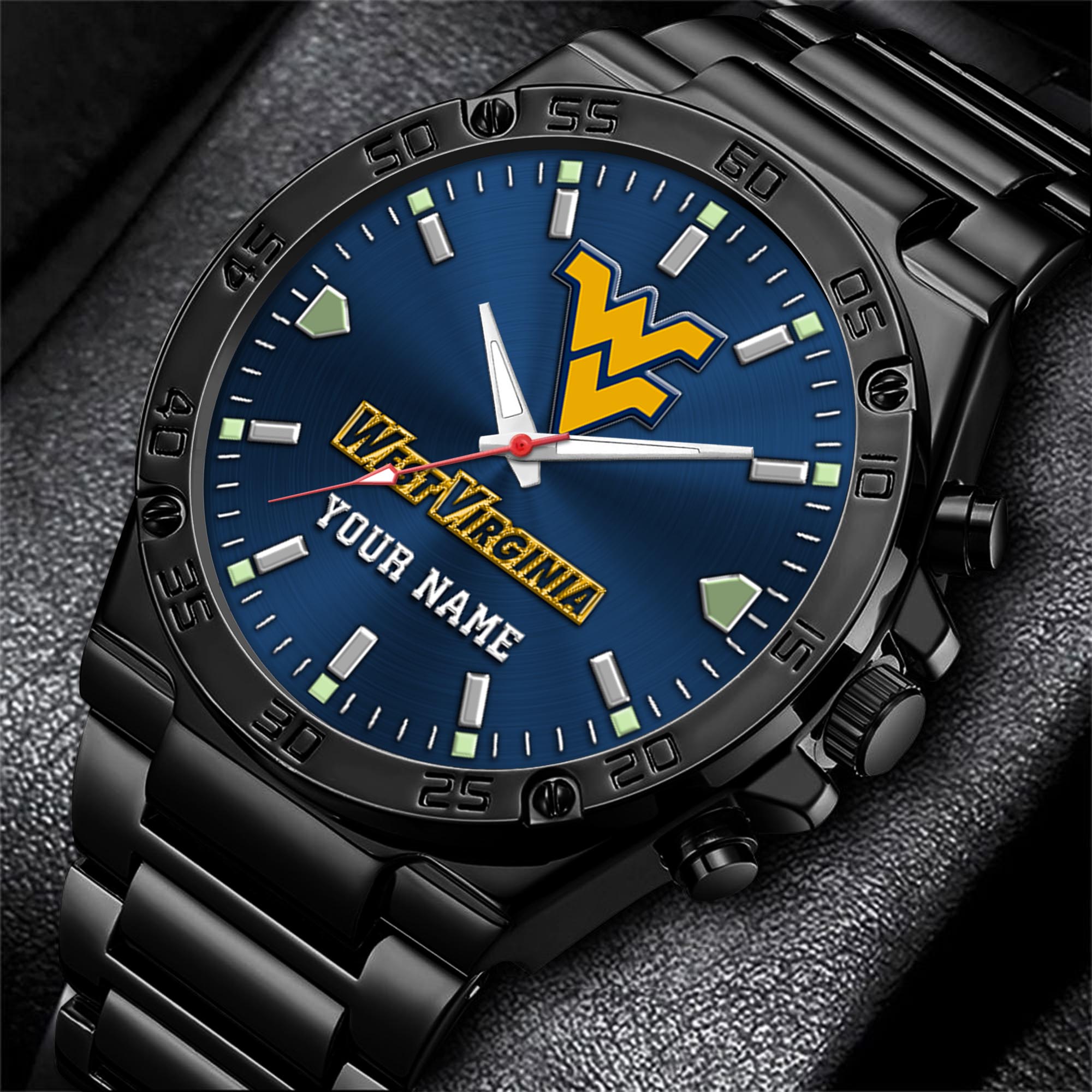 West Virginia Mountaineers Men's Watch Custom Your Name, Sport Men Watch, FootBall Fan Gifts EHIVM-04051644