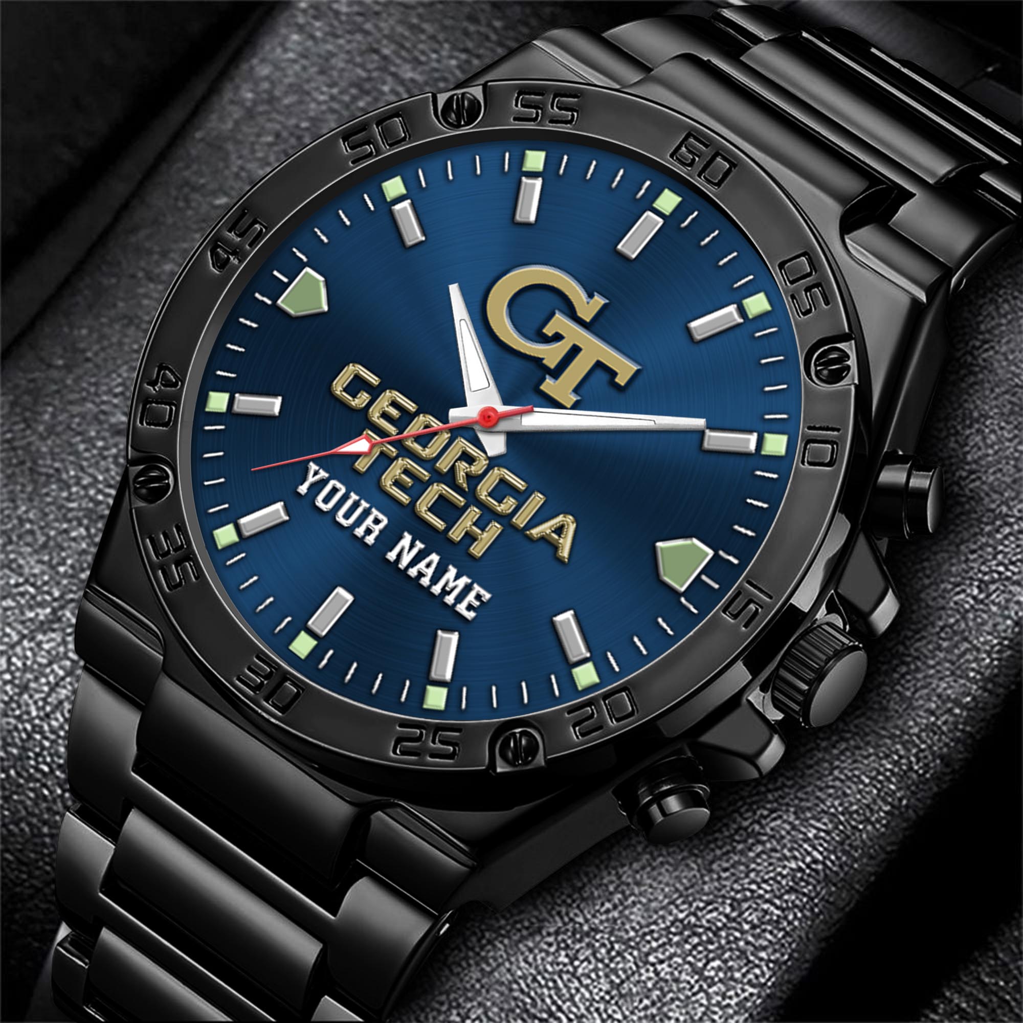 Georgia Tech Yellow Jackets Men's Watch Custom Your Name, Sport Men Watch, FootBall Fan Gifts EHIVM-04051644