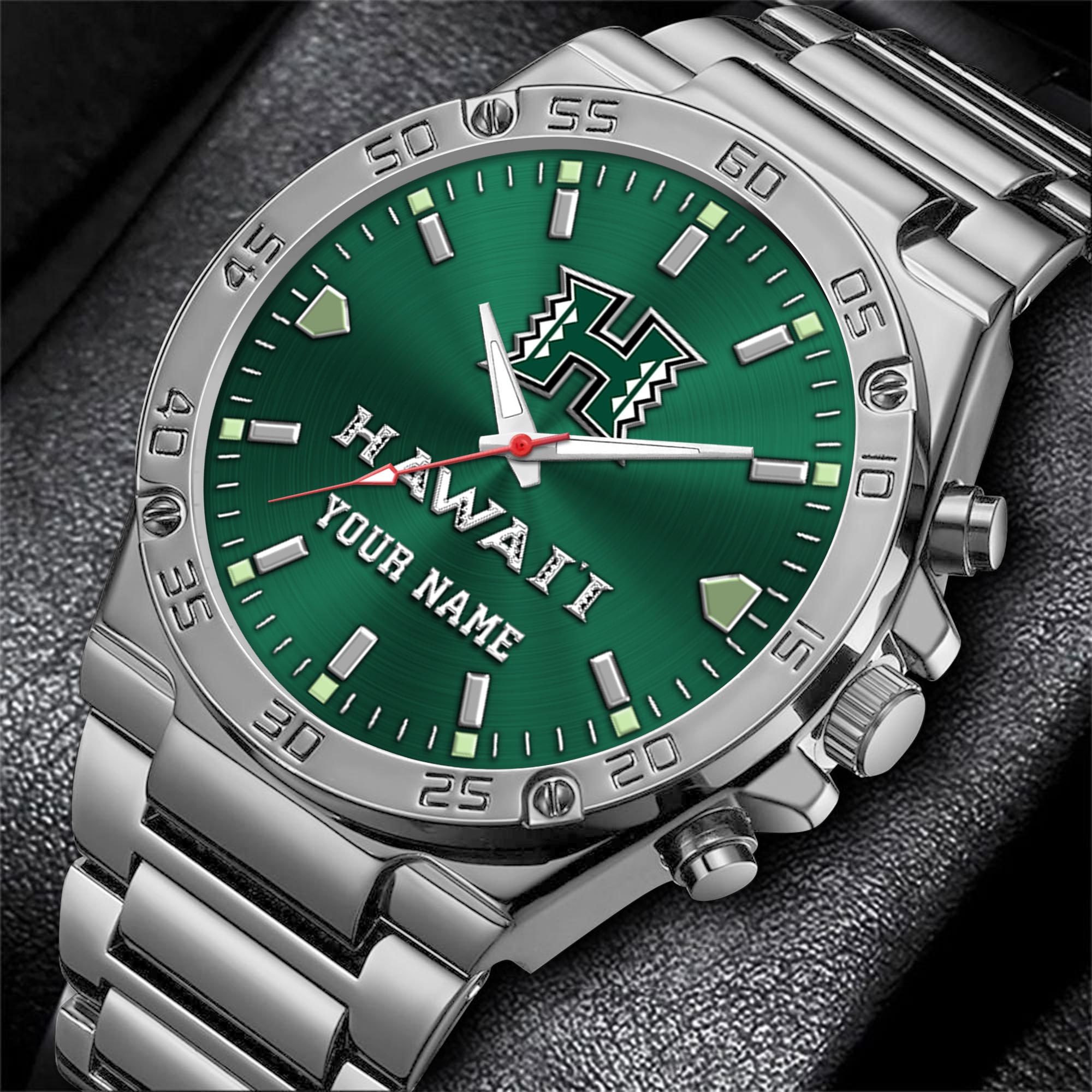Alternative view of Hawaii Rainbow Warriors Men's Watch Custom Your Name, Sport Men Watch, FootBall Fan Gifts EHIVM-04051644