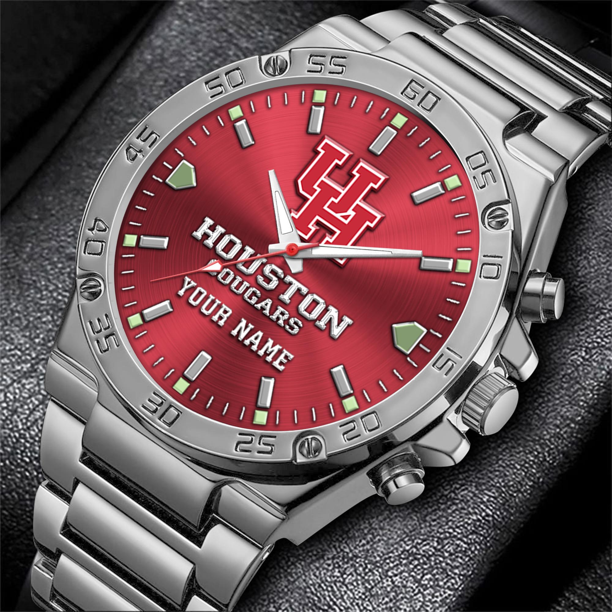 Alternative view of Houston Cougars Men's Watch Custom Your Name, Sport Men Watch, FootBall Fan Gifts EHIVM-04051644