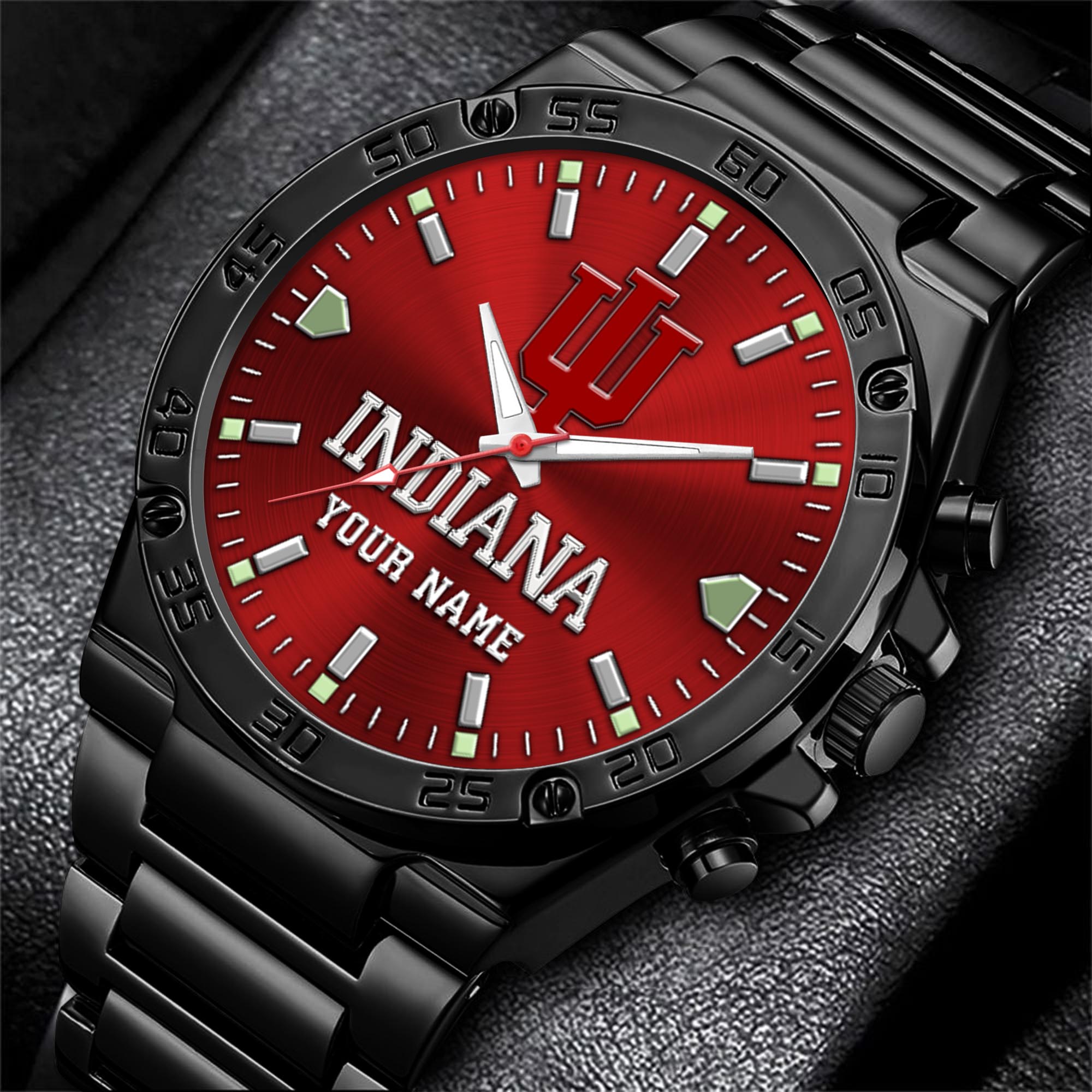 Indiana Hoosiers Men's Watch Custom Your Name, Sport Men Watch, FootBall Fan Gifts EHIVM-04051644