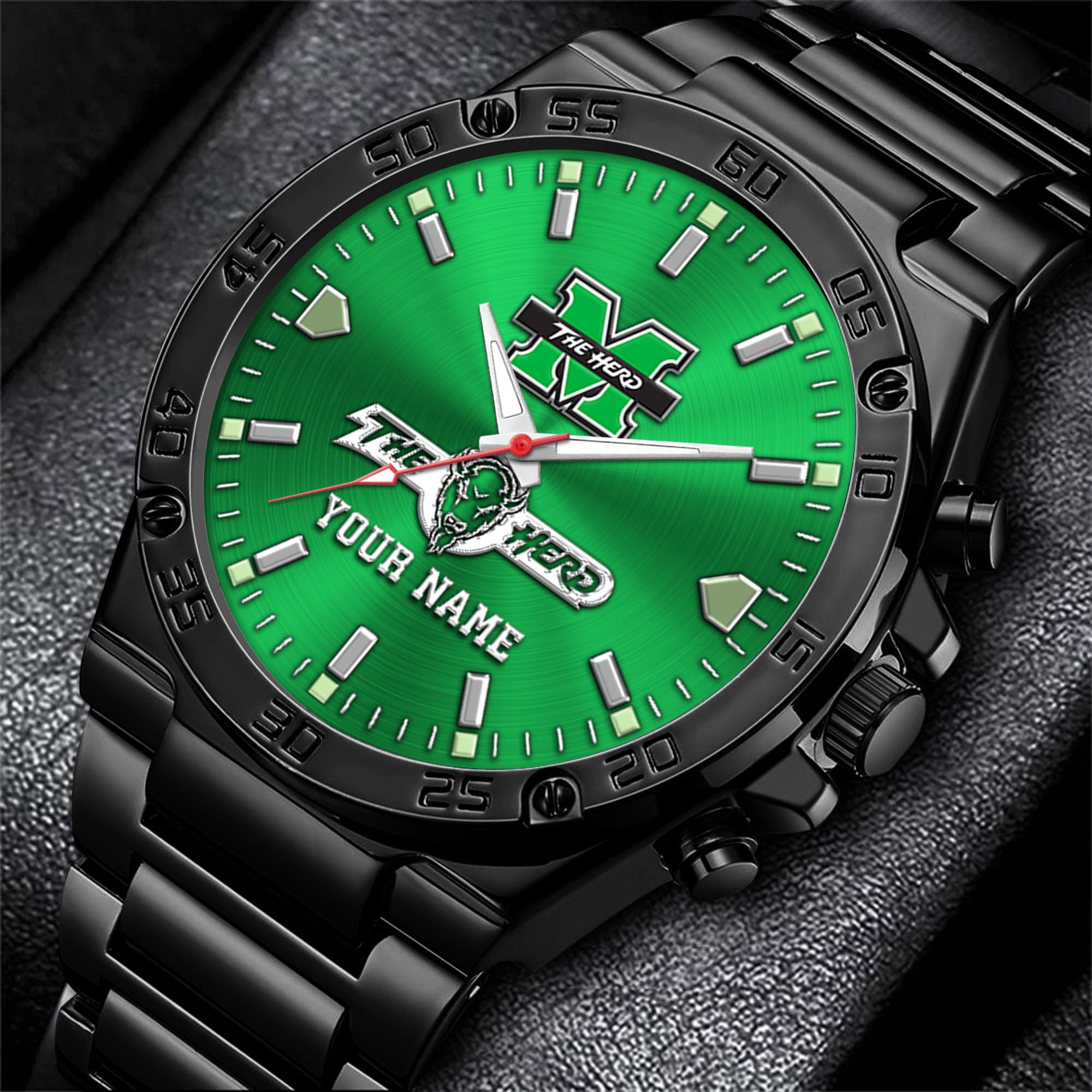 Marshall Thundering Herd Men's Watch Custom Your Name, Sport Men Watch, FootBall Fan Gifts EHIVM-04051644