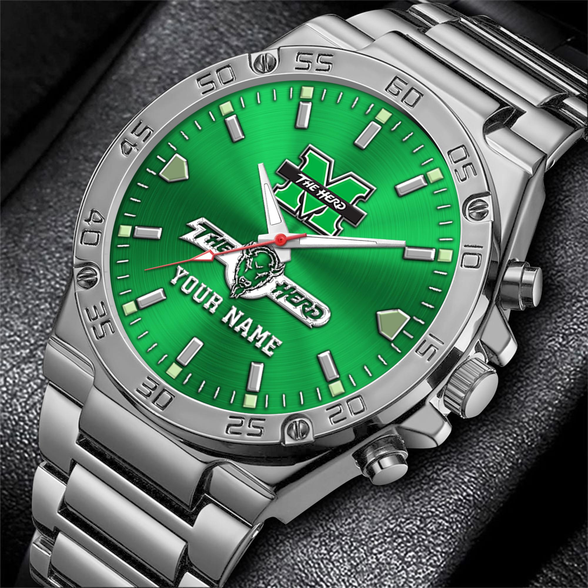 Alternative view of Marshall Thundering Herd Men's Watch Custom Your Name, Sport Men Watch, FootBall Fan Gifts EHIVM-04051644