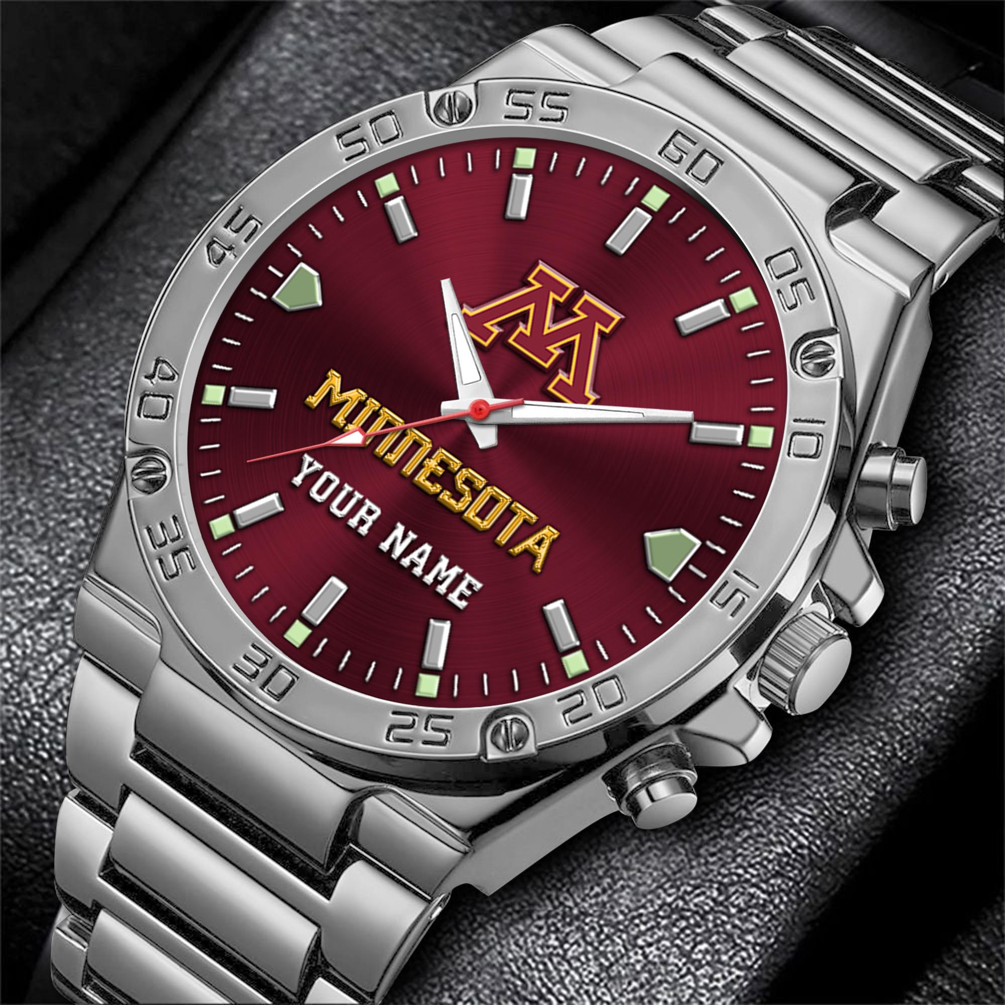 Alternative view of Minnesota Golden Gophers Men's Watch Custom Your Name, Sport Men Watch, FootBall Fan Gifts EHIVM-04051644