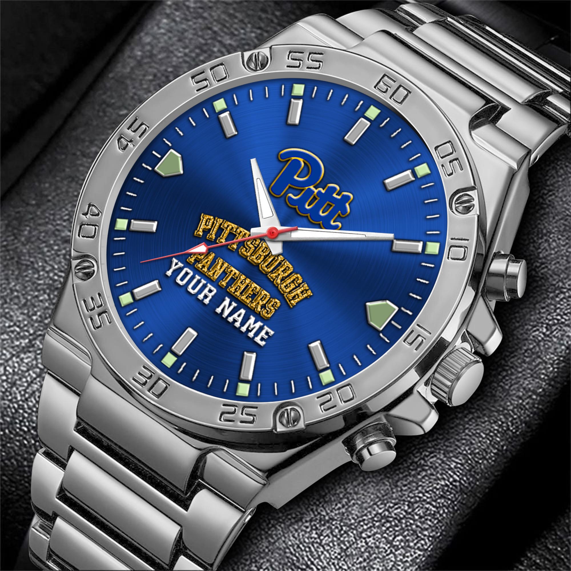 Alternative view of Pittsburgh Panthers Men's Watch Custom Your Name, Sport Men Watch, FootBall Fan Gifts EHIVM-04051644
