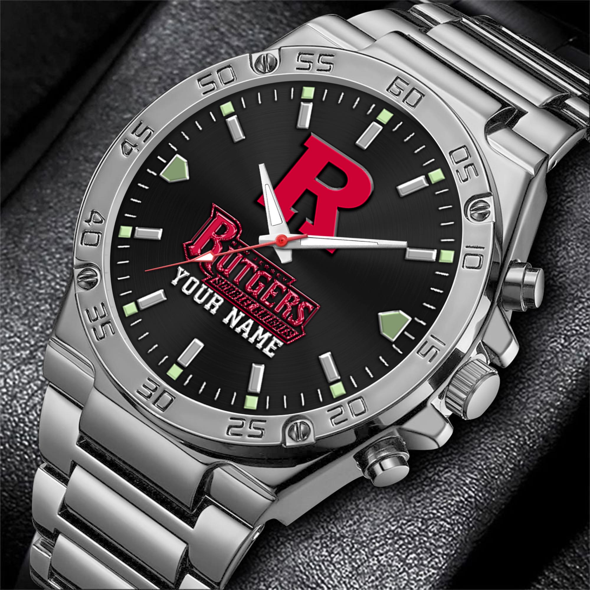 Alternative view of Rutgers Scarlet Knights Men's Watch Custom Your Name, Sport Men Watch, FootBall Fan Gifts EHIVM-04051644