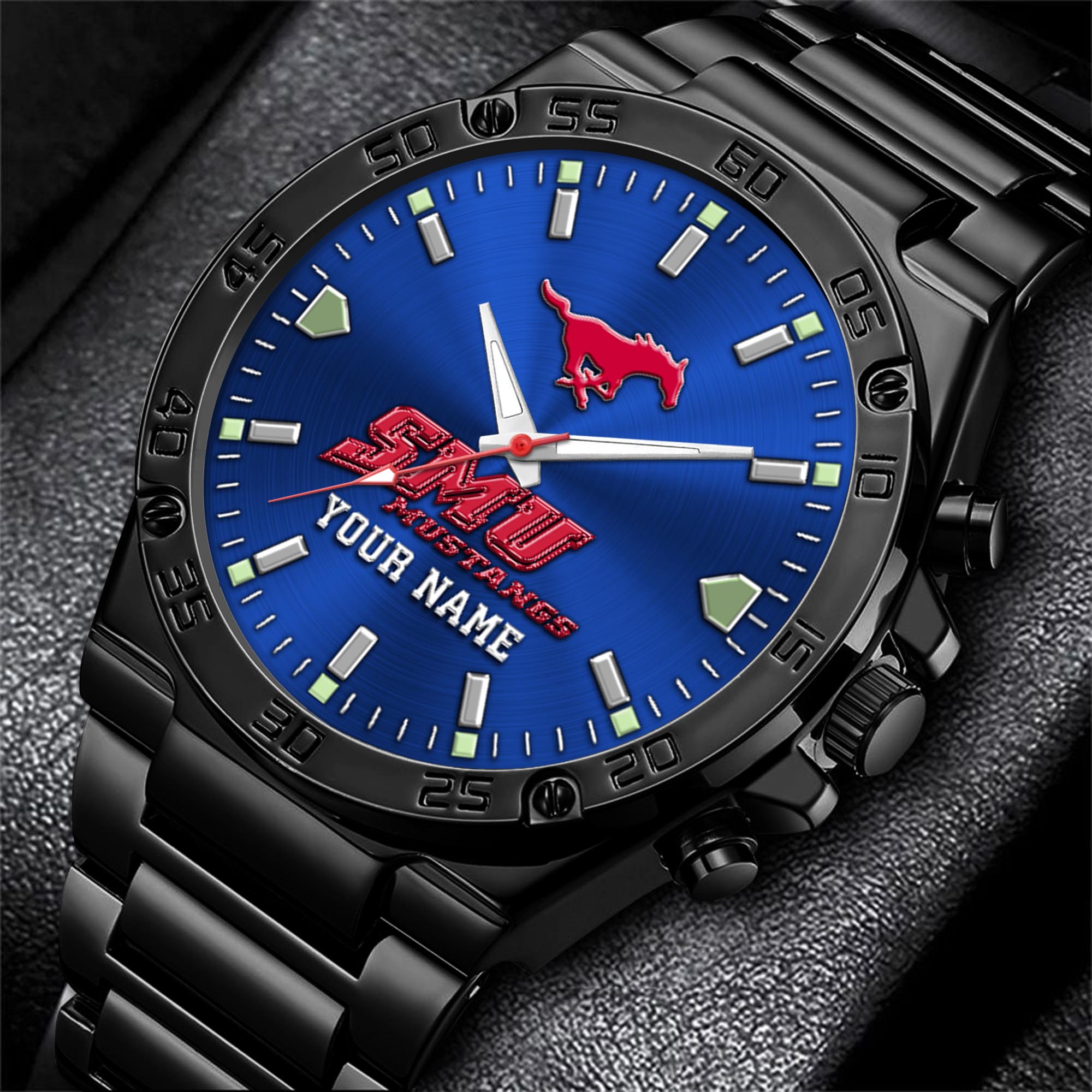 SMU Mustangs Men's Watch Custom Your Name, Sport Men Watch, FootBall Fan Gifts EHIVM-04051644