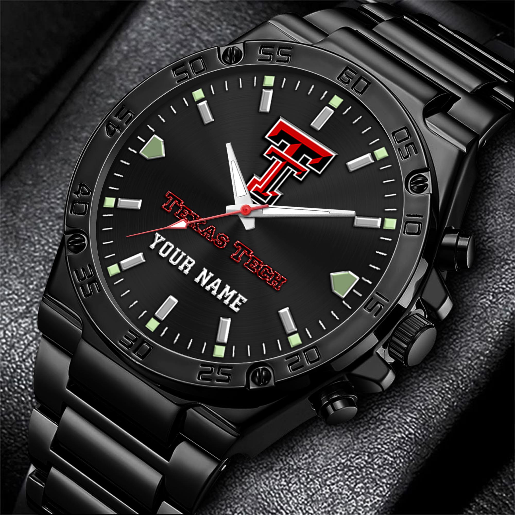Texas Tech Red Raiders Men's Watch Custom Your Name, Sport Men Watch, FootBall Fan Gifts EHIVM-04051644
