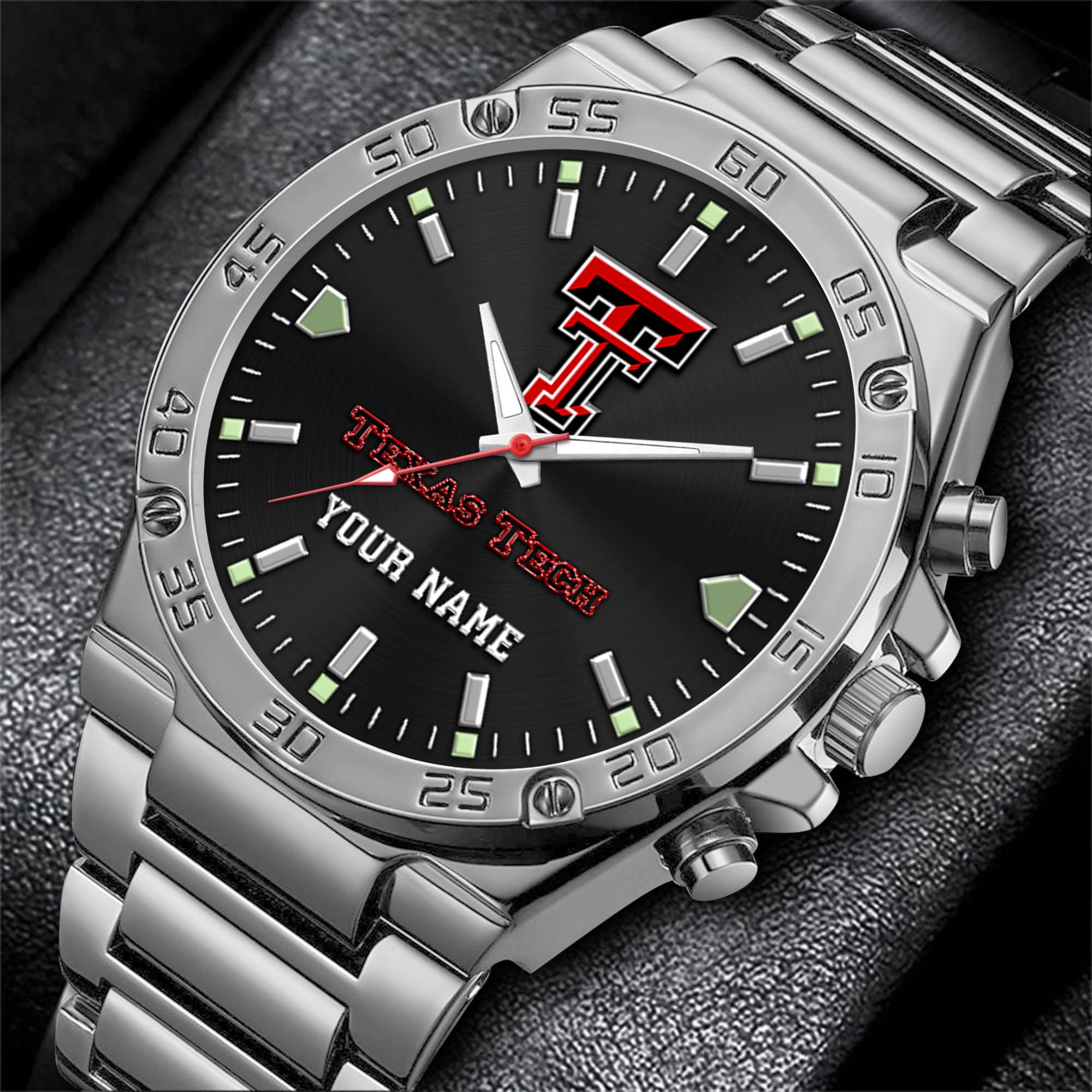 Alternative view of Texas Tech Red Raiders Men's Watch Custom Your Name, Sport Men Watch, FootBall Fan Gifts EHIVM-04051644