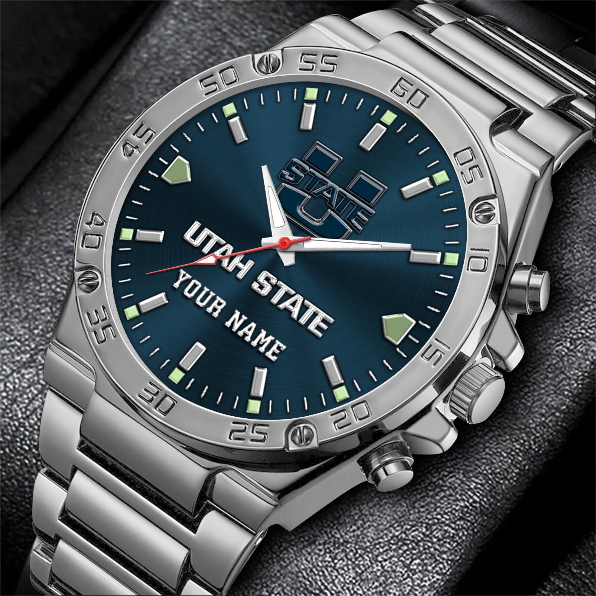 Alternative view of Utah State Aggies Men's Watch Custom Your Name, Sport Men Watch, FootBall Fan Gifts EHIVM-04051644