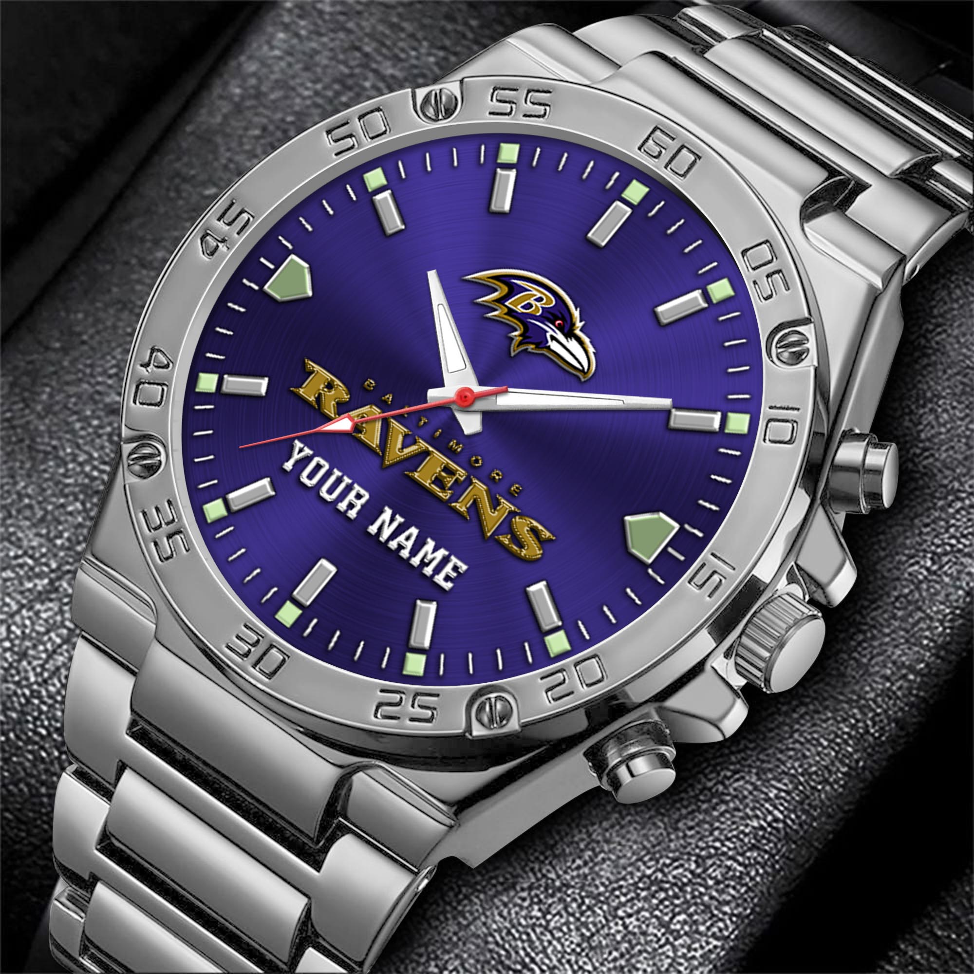 Alternative view of Baltimore Ravens Men's Watch Custom Your Name, Sport Men Watch, FootBall Fan Gifts EHIVM-04081658