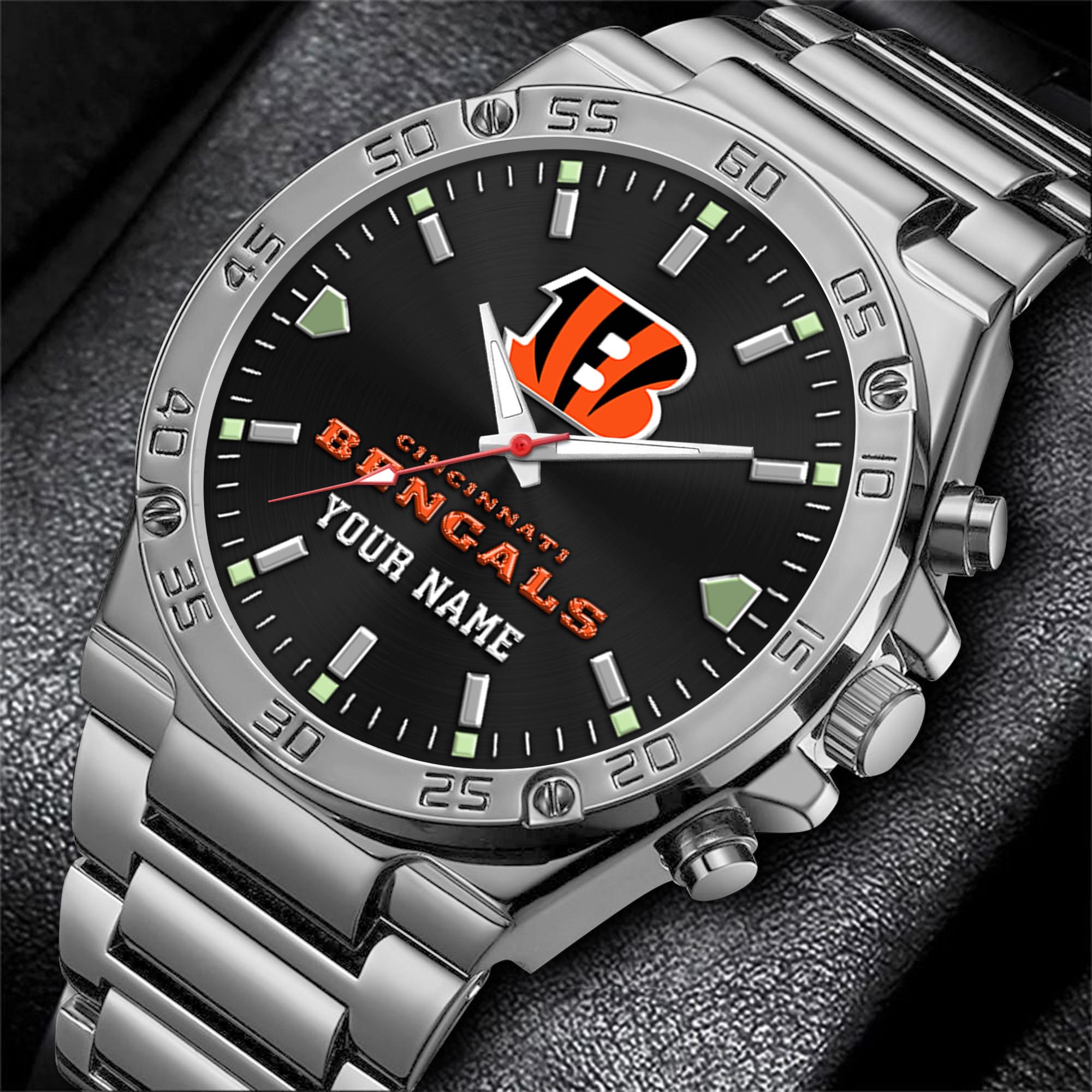 Alternative view of Cincinnati Bengals Men's Watch Custom Your Name, Sport Men Watch, FootBall Fan Gifts EHIVM-04081658