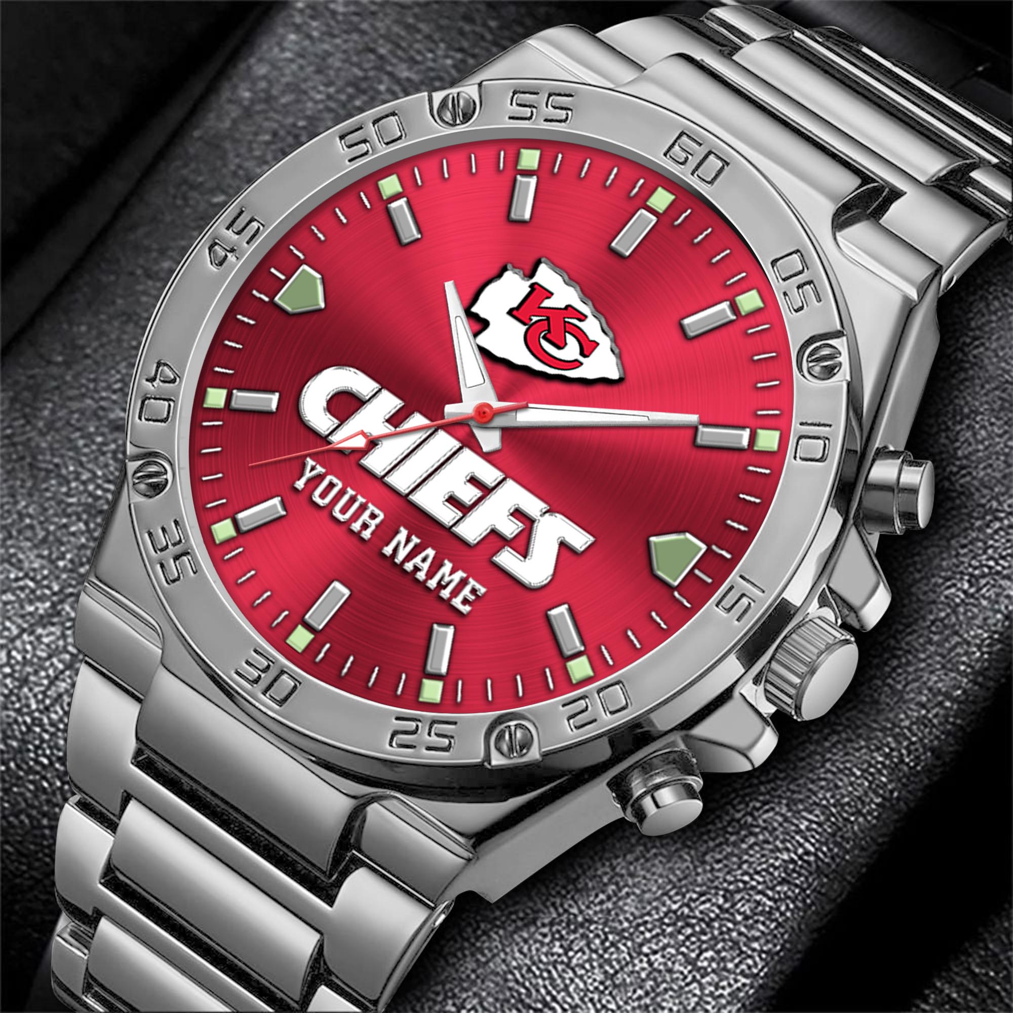 Alternative view of Kansas City Chiefs Men's Watch Custom Your Name, Sport Men Watch, FootBall Fan Gifts EHIVM-04081658