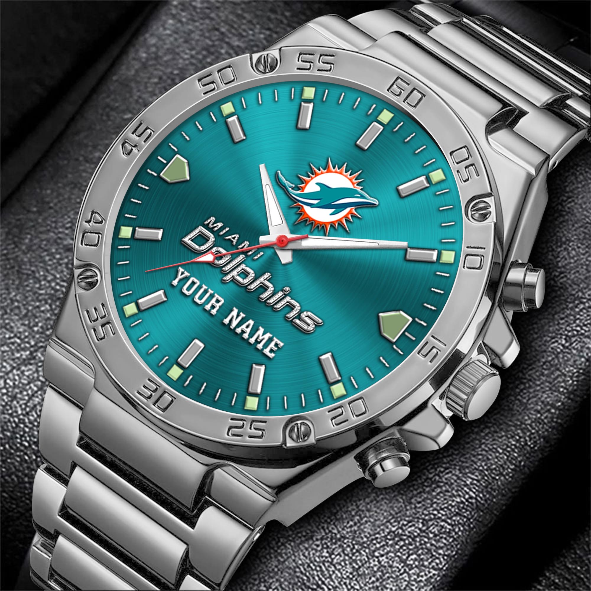 Alternative view of Miami Dolphins Men's Watch Custom Your Name, Sport Men Watch, FootBall Fan Gifts EHIVM-04081658