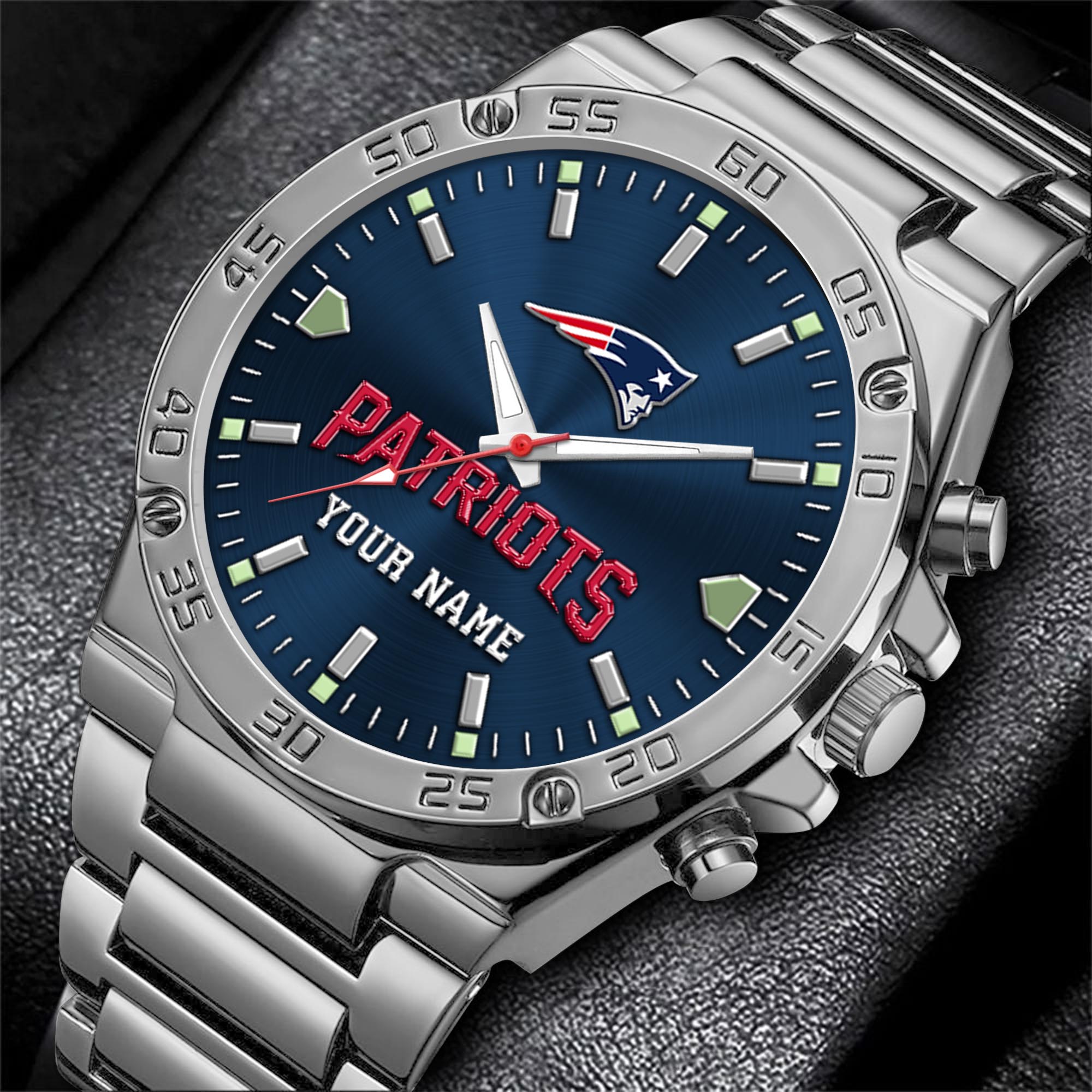 Alternative view of New England Patriots Men's Watch Custom Your Name, Sport Men Watch, FootBall Fan Gifts EHIVM-04081658