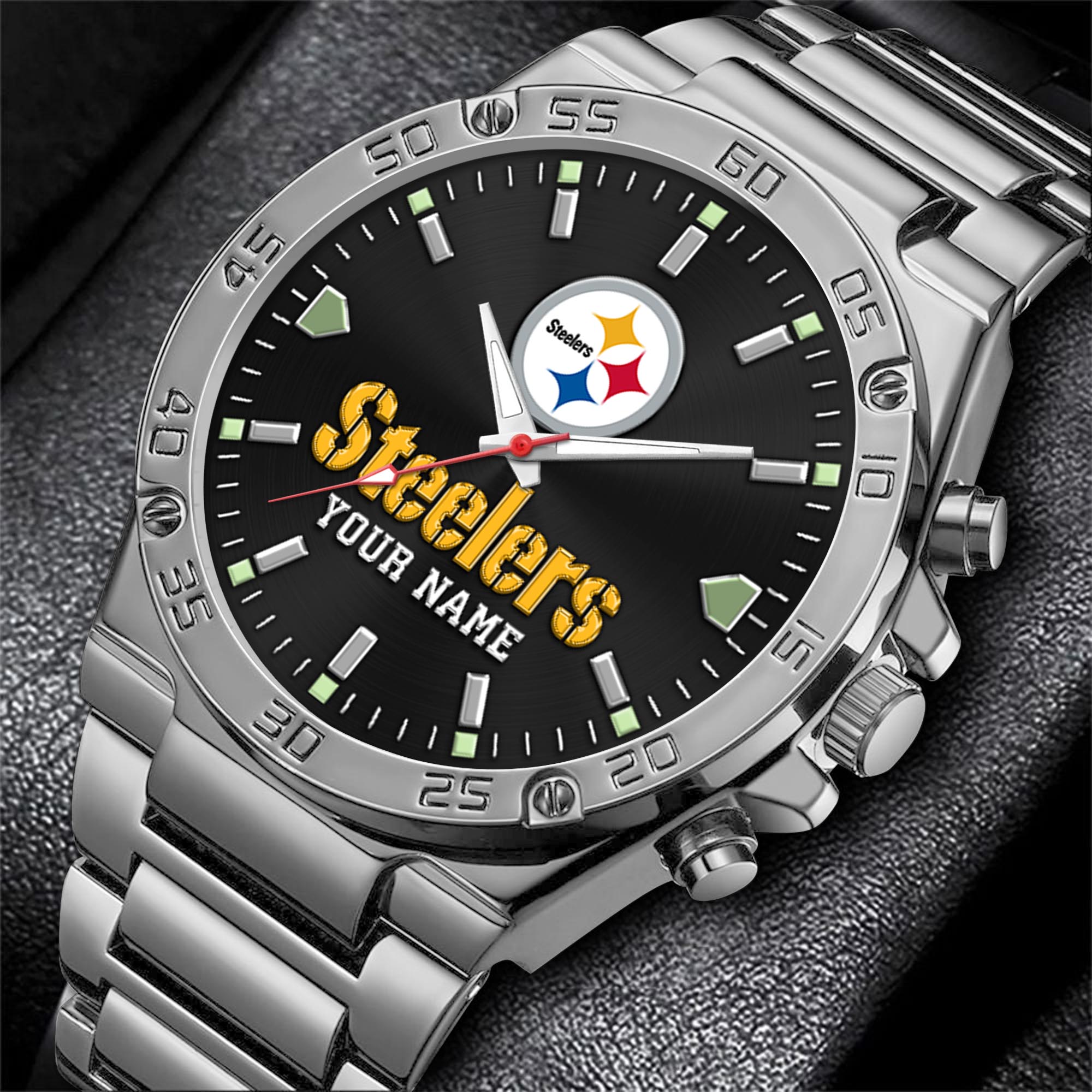 Alternative view of Pittsburgh Steelers Men's Watch Custom Your Name, Sport Men Watch, FootBall Fan Gifts EHIVM-04081658