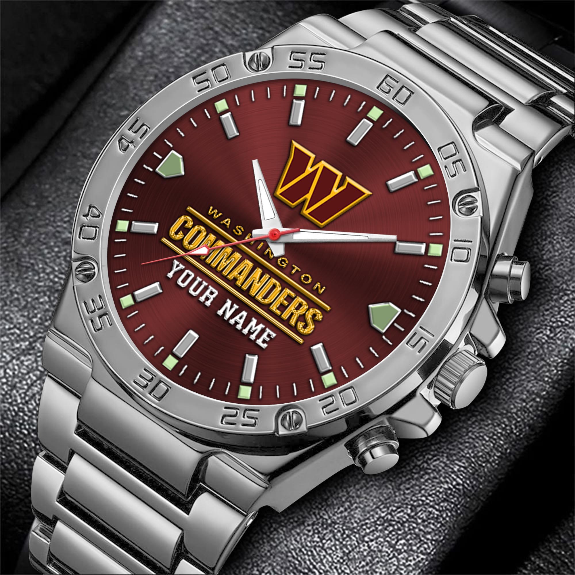 Alternative view of Washington Commanders Men's Watch Custom Your Name, Sport Men Watch, FootBall Fan Gifts EHIVM-04081658