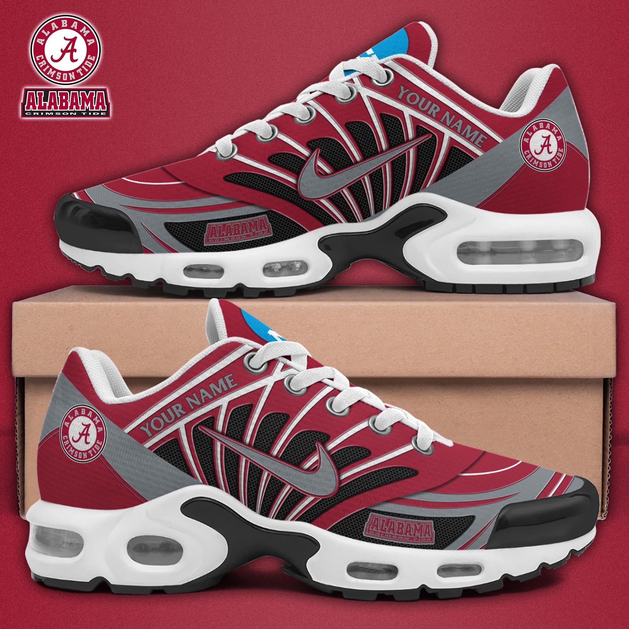 Alabama Crimson Tide TN Shoes 2025 Version Custom Name, Sport Shoes For Fan, Fan Gifts EHIVM-04091703