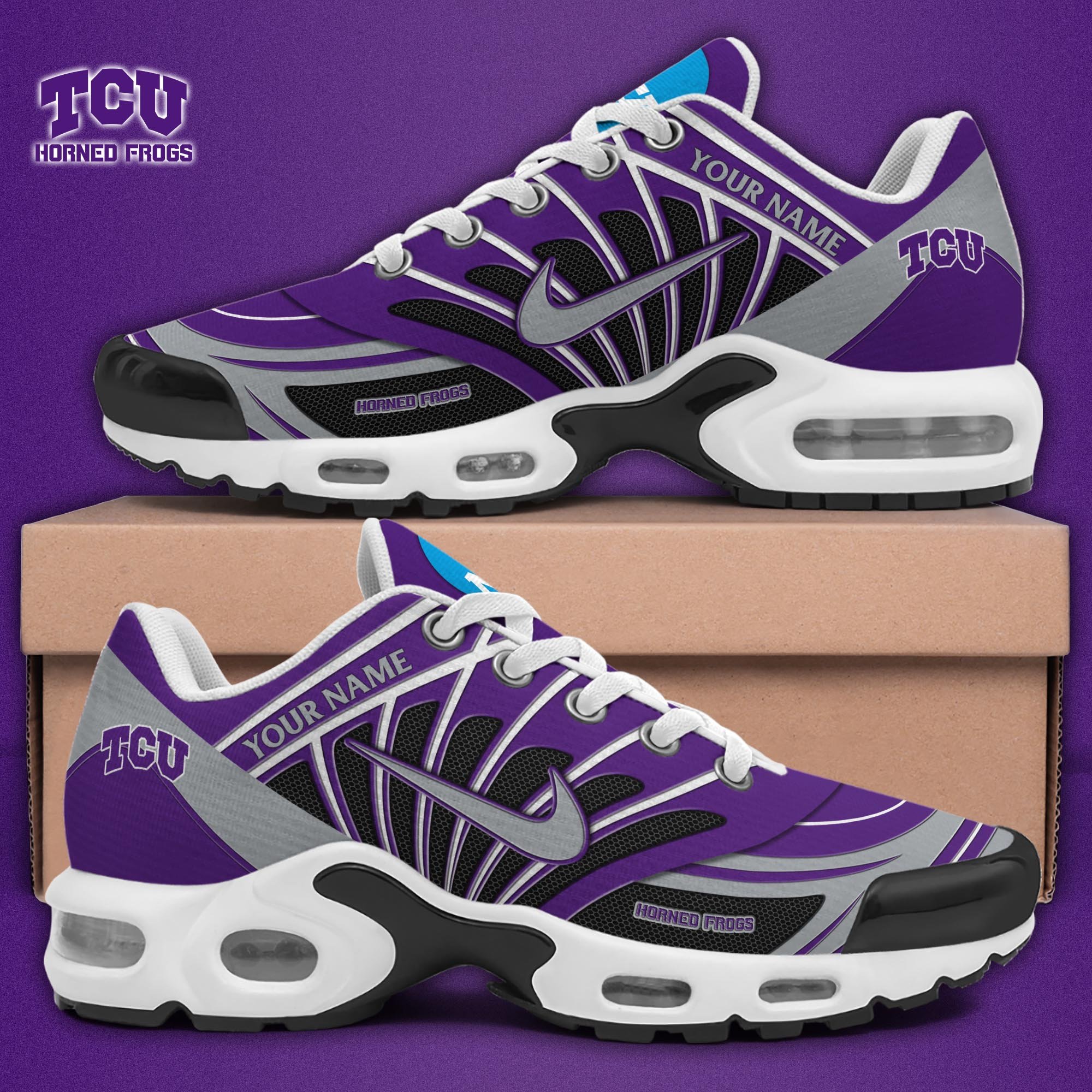 TCU Horned Frogs TN Shoes 2025 Version Custom Name, Sport Shoes For Fan, Fan Gifts EHIVM-04091703