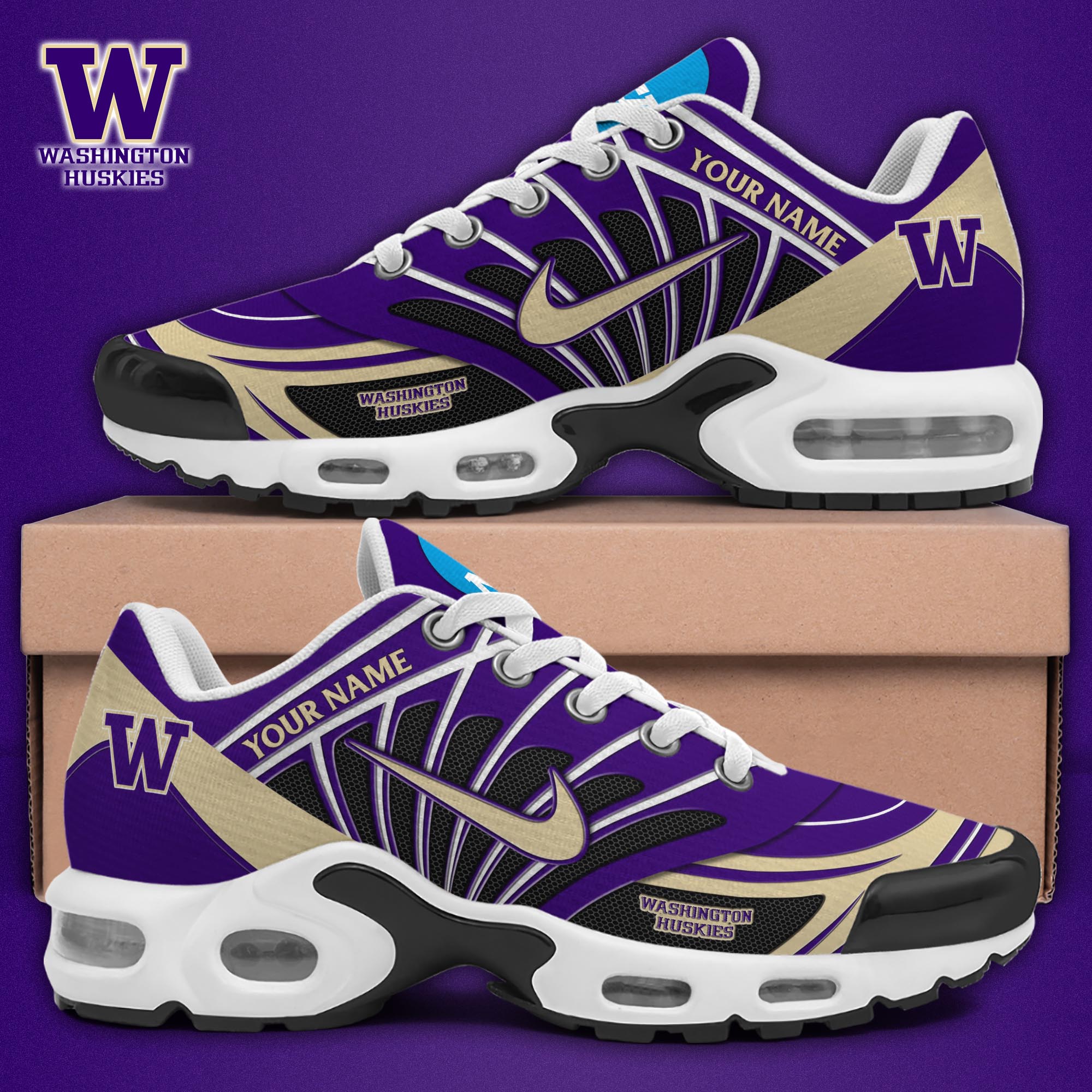 Washington Huskies TN Shoes 2025 Version Custom Name, Sport Shoes For Fan, Fan Gifts EHIVM-04091703